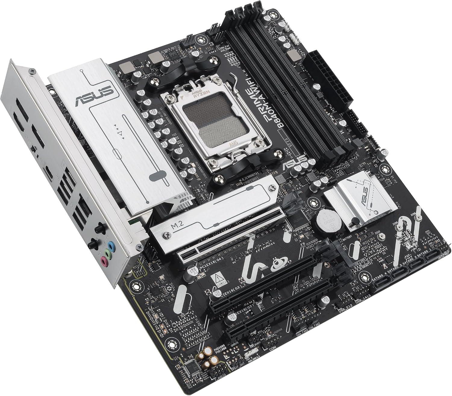 ASUS PRIME B840M-A WIFI AMD B840 AM5 DDR5 MicroATX Desktop Motherboard