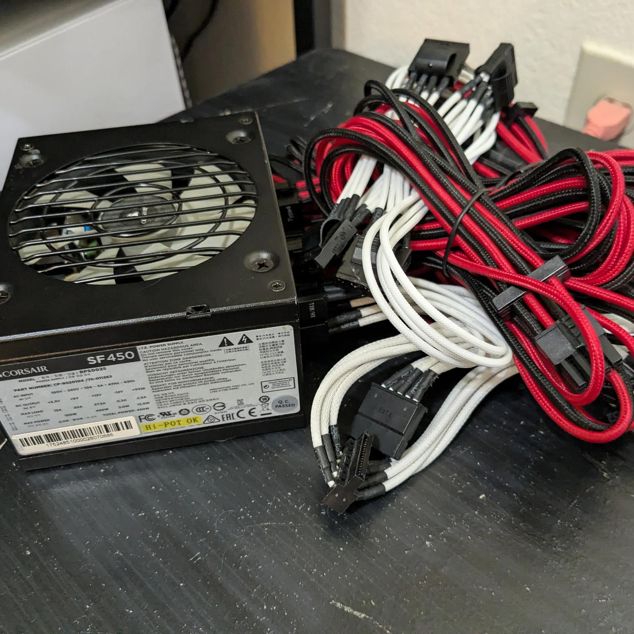 Corsair SF450 SFX Small Form Factor Fully Modular Power Supply with Custom Sleeved Cables