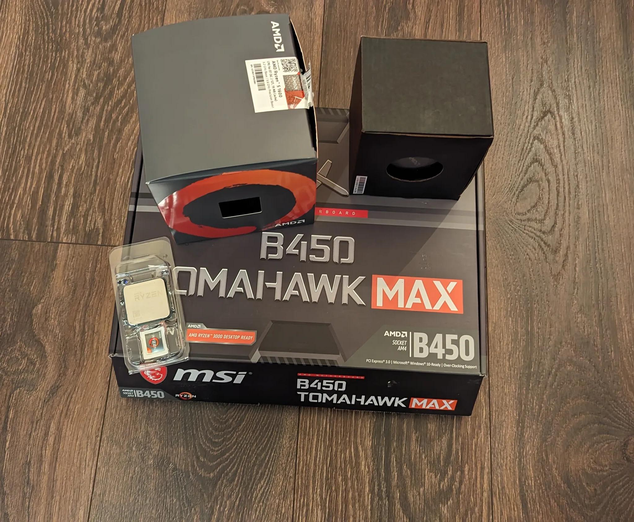 Ryzen 5 1600AF/MSI B450 Tomahawk Max And Memory Motherboard Combo!