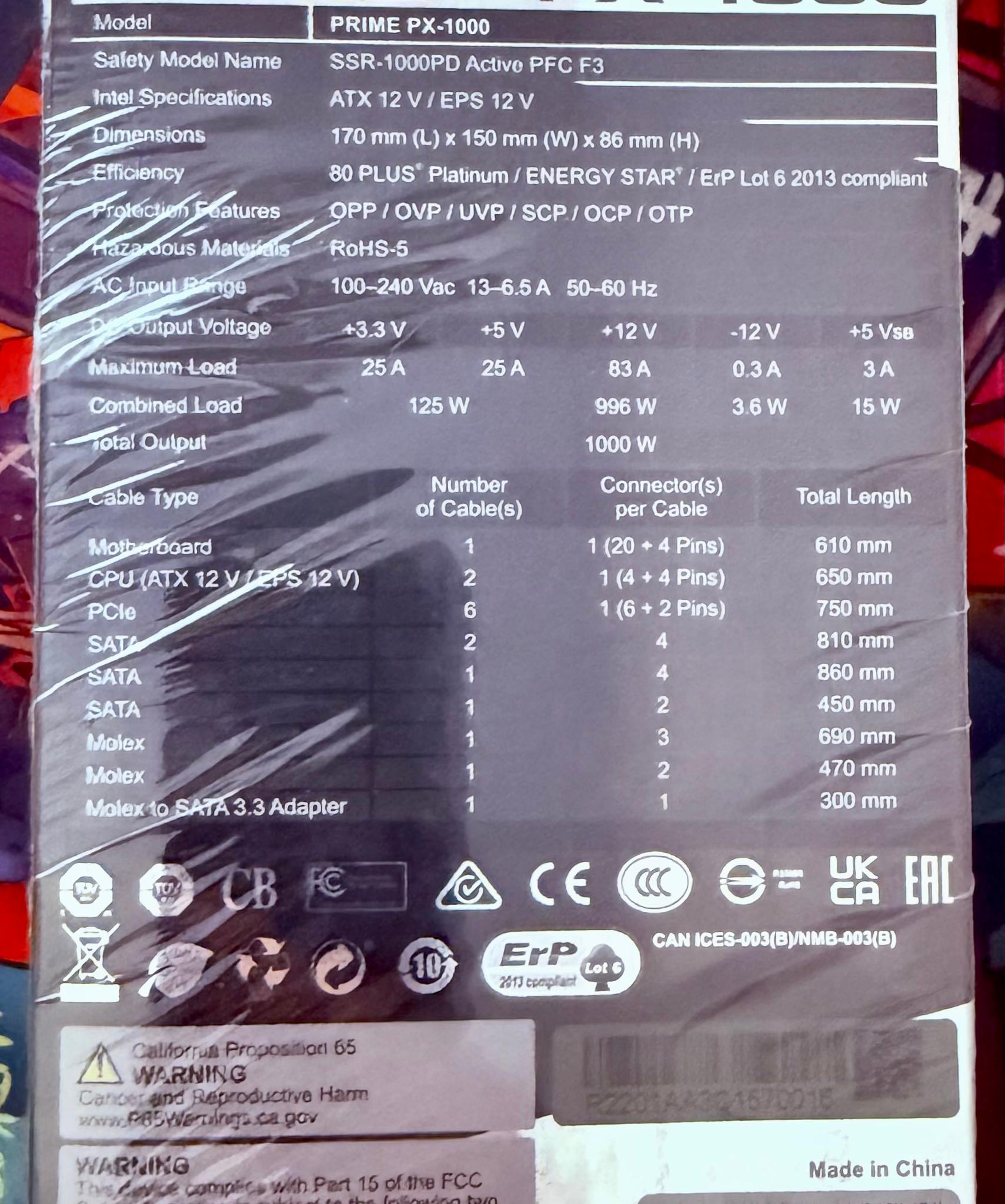 Seasonic PRIME PX-1000 PSU
