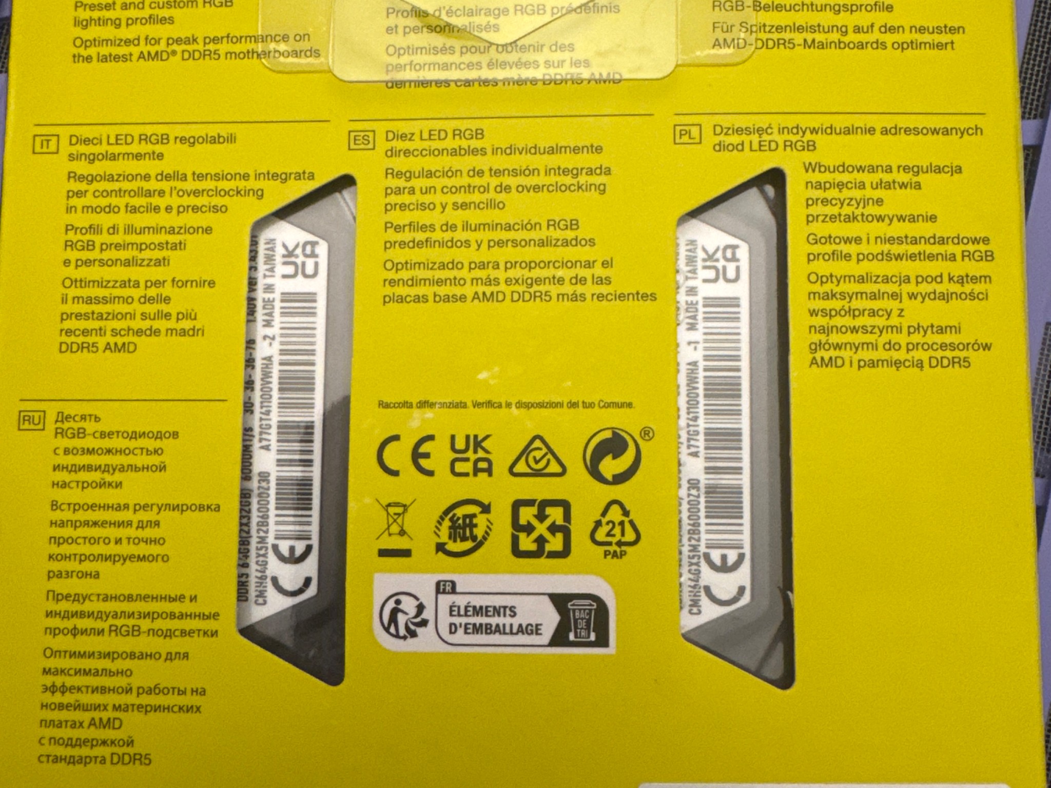 Corsair Vengeance DDR5 64GB 2x32gb kit RGB 6000mhz CL30 Cool Grey, Open Box-New AMD Expo