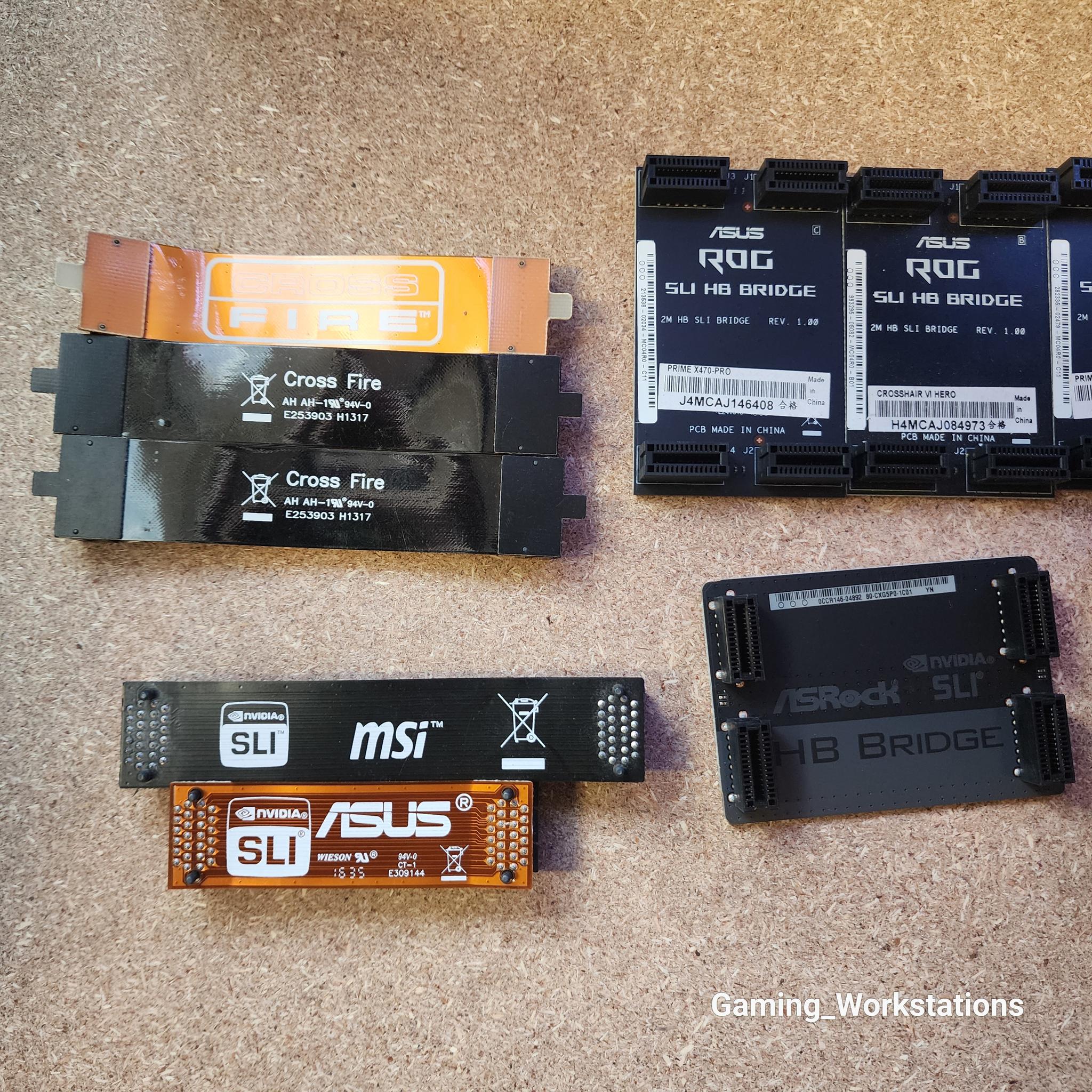 Assorted Nvidia SLI and AMD Crossfile Bridges