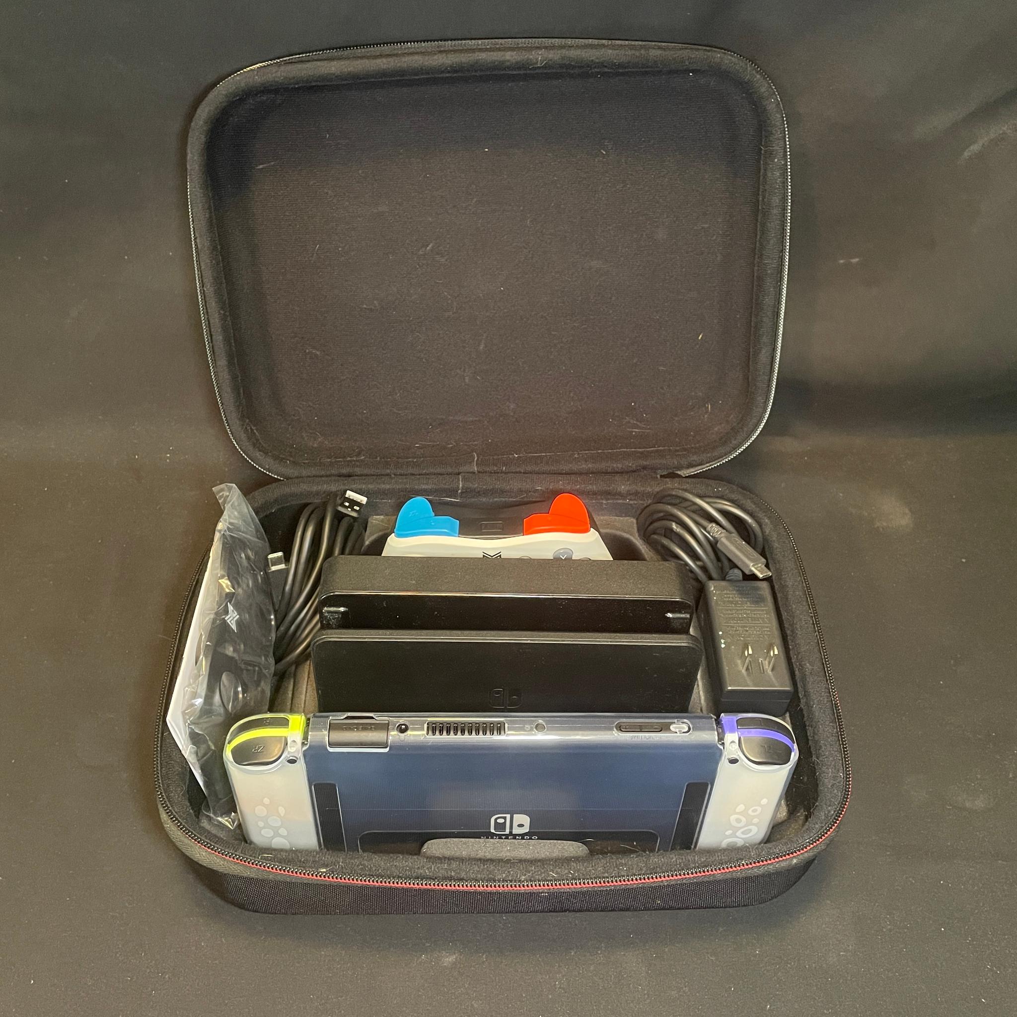 Nintendo Switch OLED With Travel Case Controller And Accessories