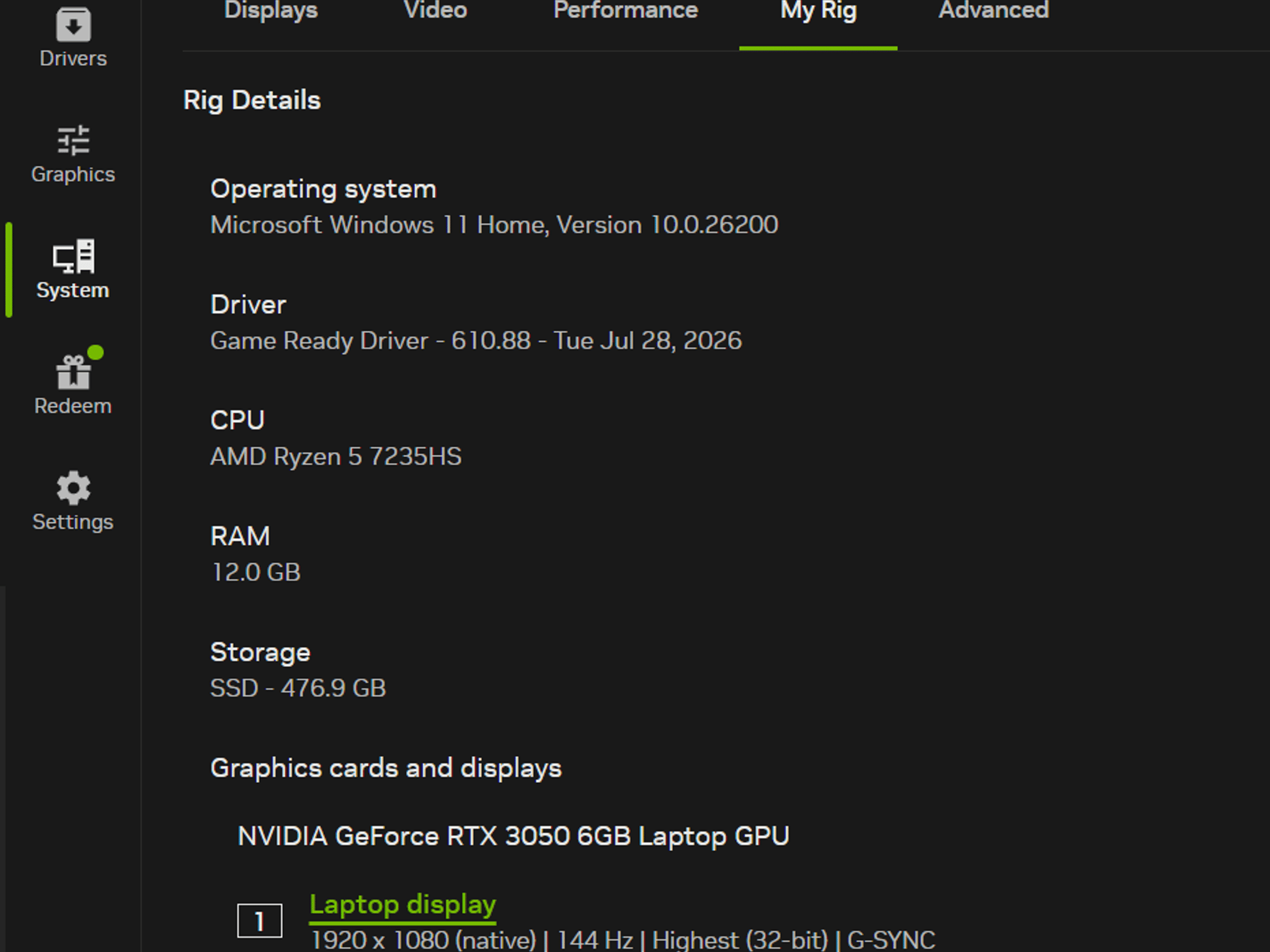 Lenovo LOQ 15.6" Gaming Laptop, RTX 3050 6GB, Ryzen 5, 12GB RAM, 512GB SSD