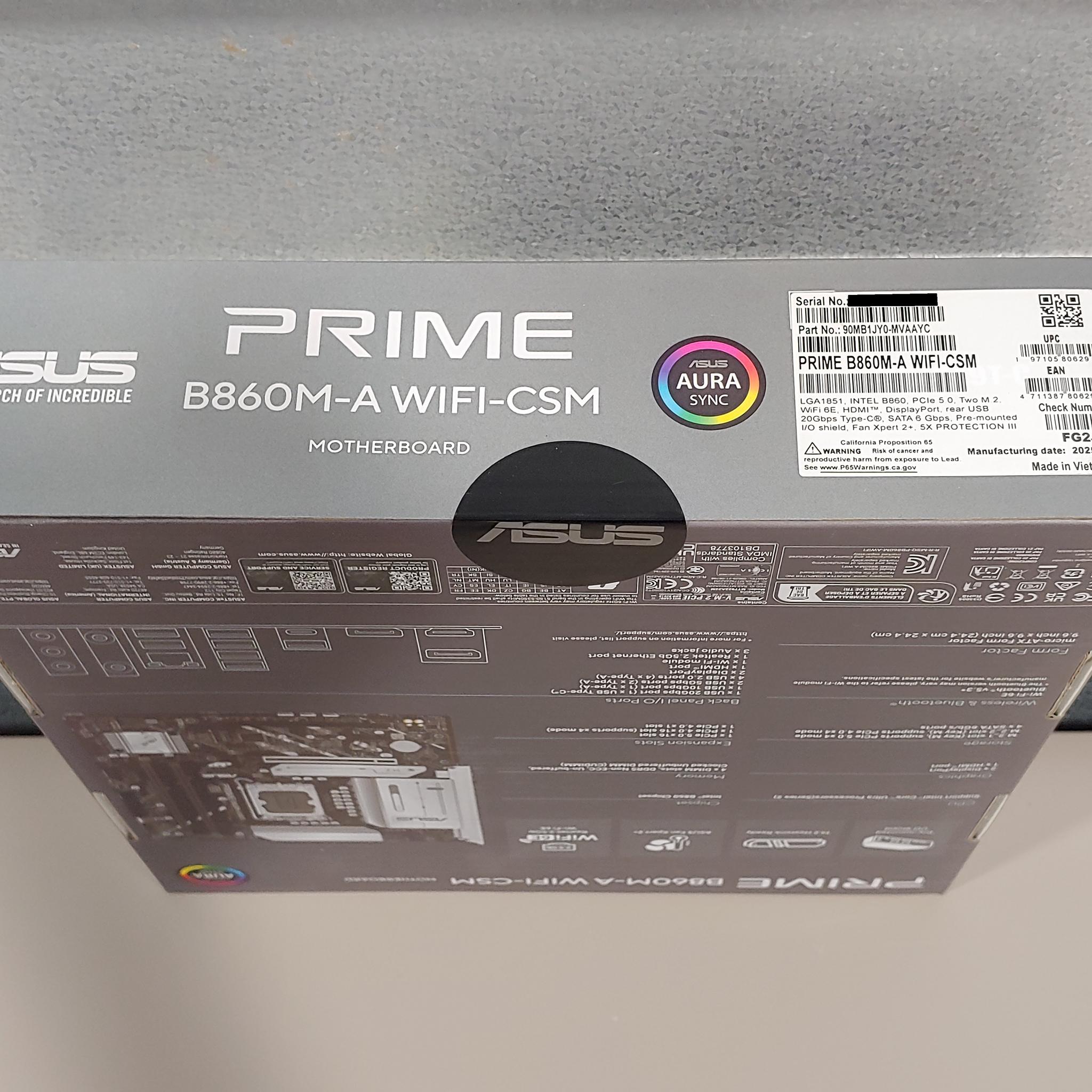 NEW Intel Core Ultra 5 250K Plus + ASUS PRIME B860M-A WiFi-CSM Bundle + FREE SSD