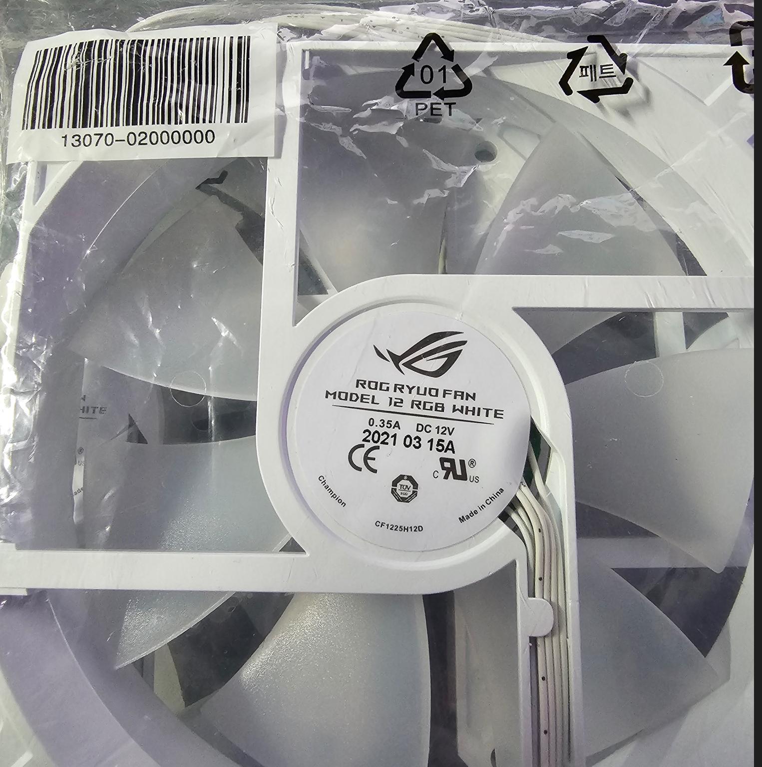 ASUS ROG RYUO Model 12 ARGB 120mm PC Case Fan White Set of 3x Fans