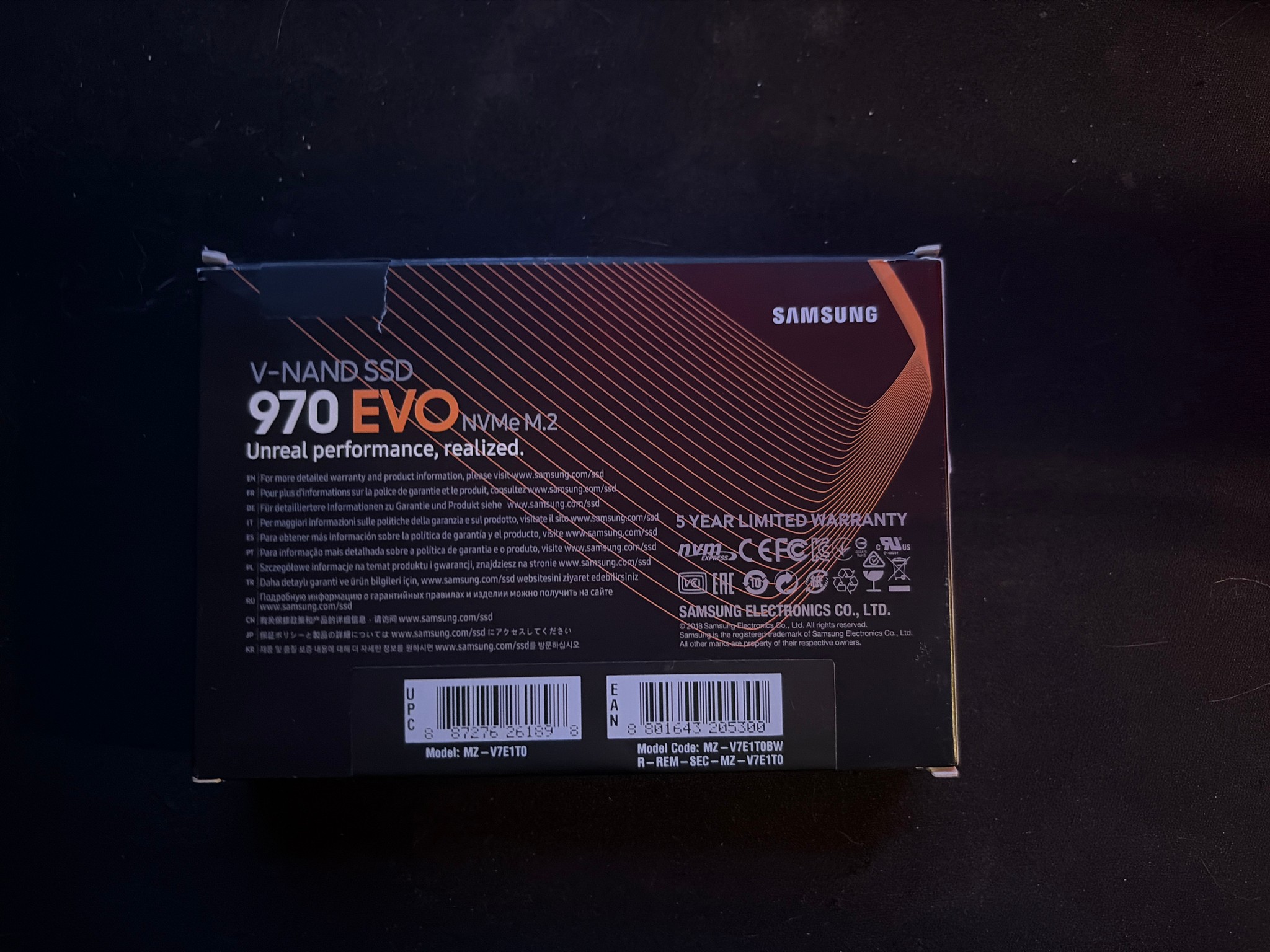 Samsung 970 Evo 1tb nvme ssd 3500 MB/s