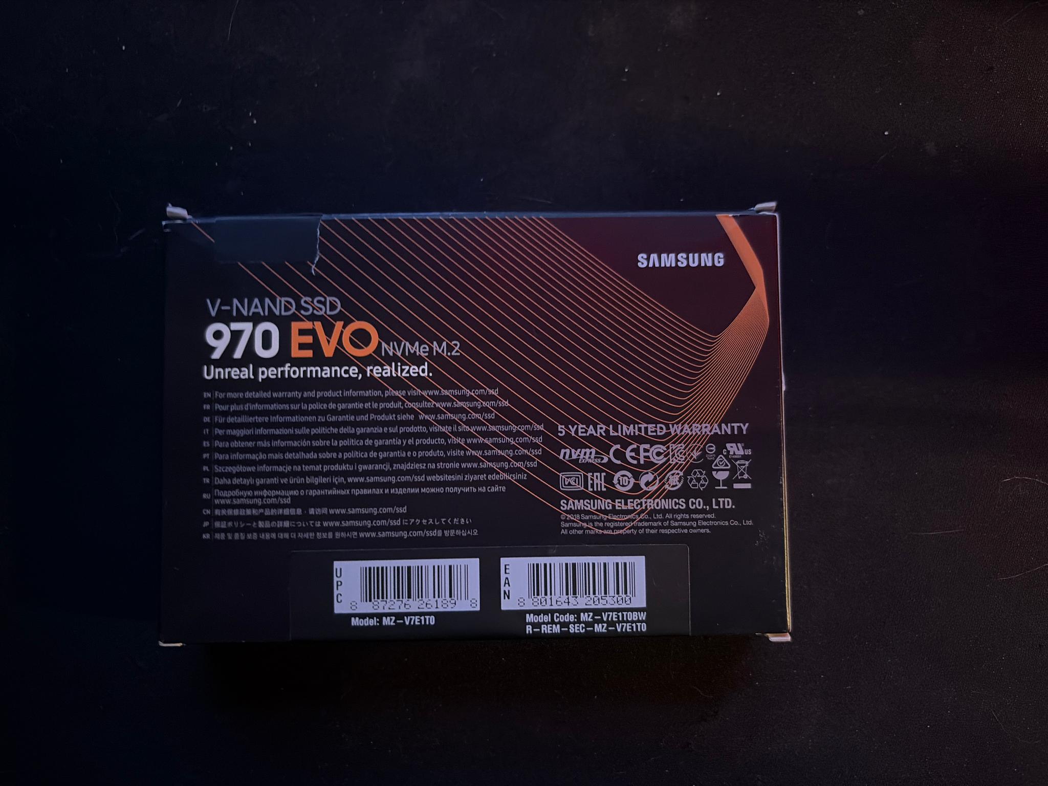 Samsung 970 Evo 1tb nvme ssd 3500 MB/s