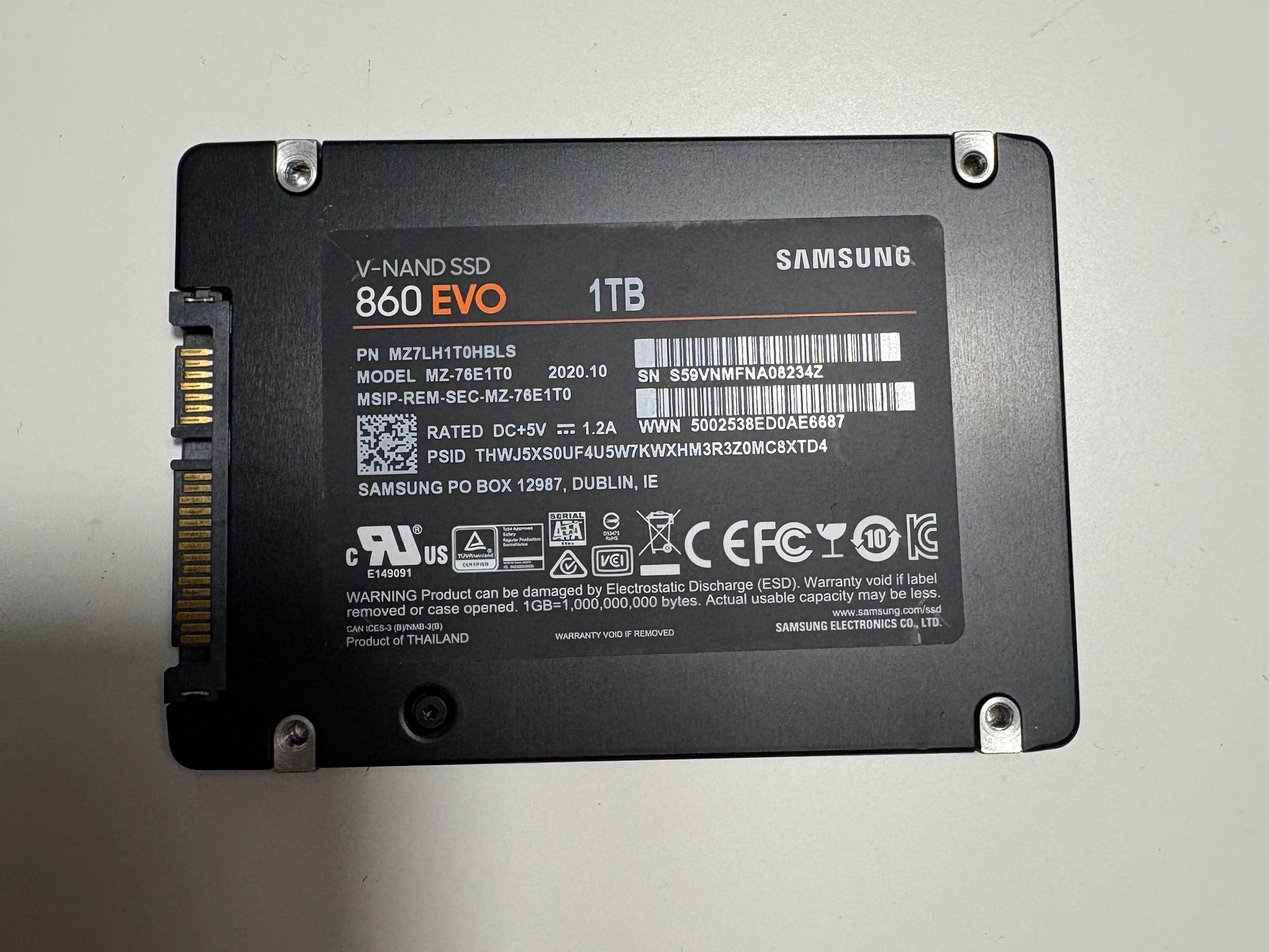 Samsung 860 EVO 1TB SATA SSD
