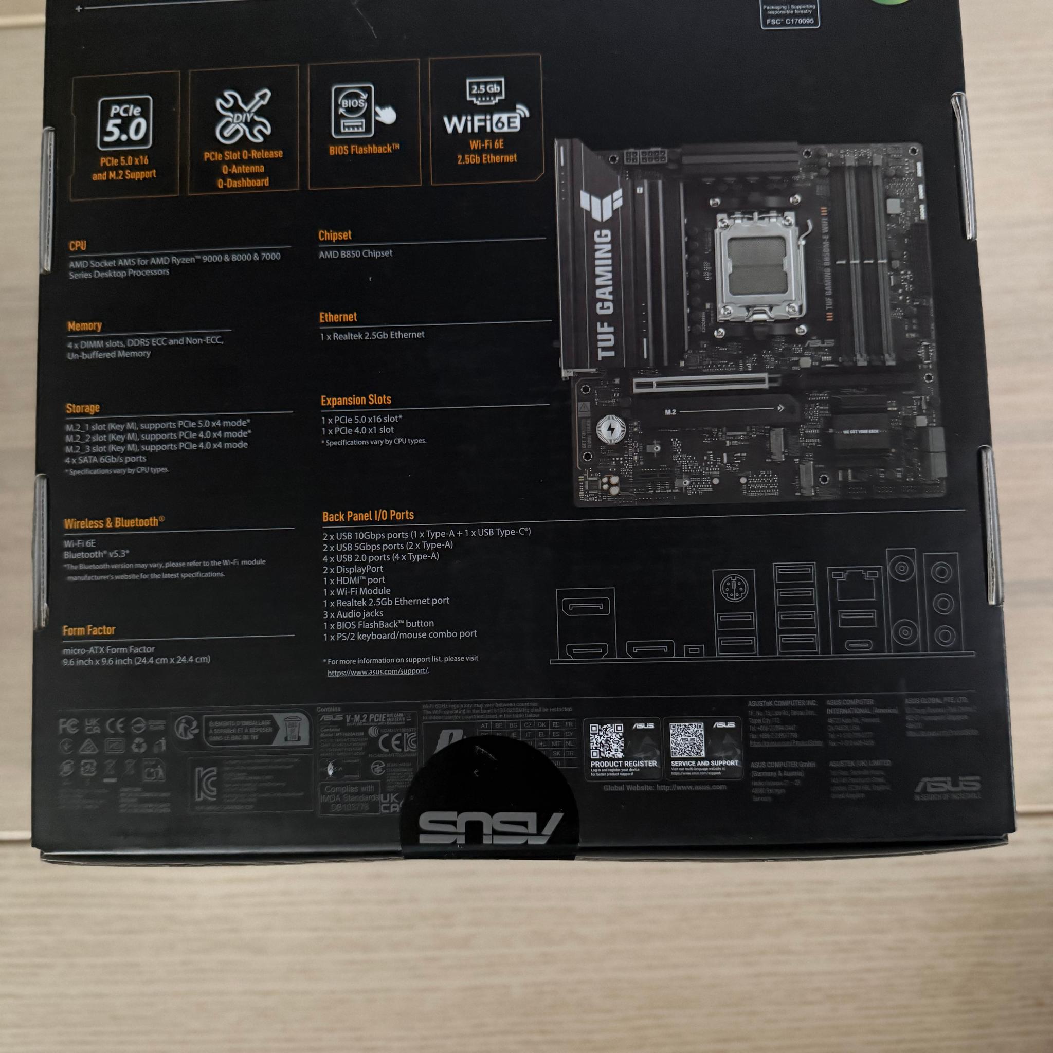 TUF Gaming B850M-E Wifi 6E - mATX - Brand New in Box