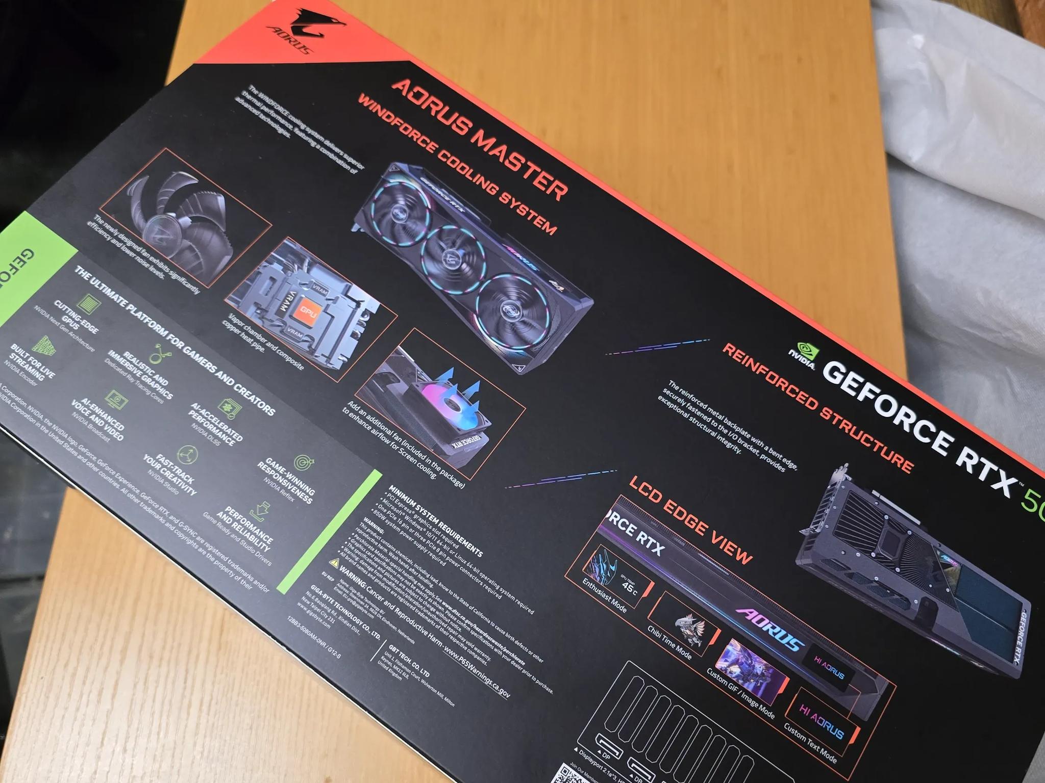 RTX 5080 Aorus Master 16gb