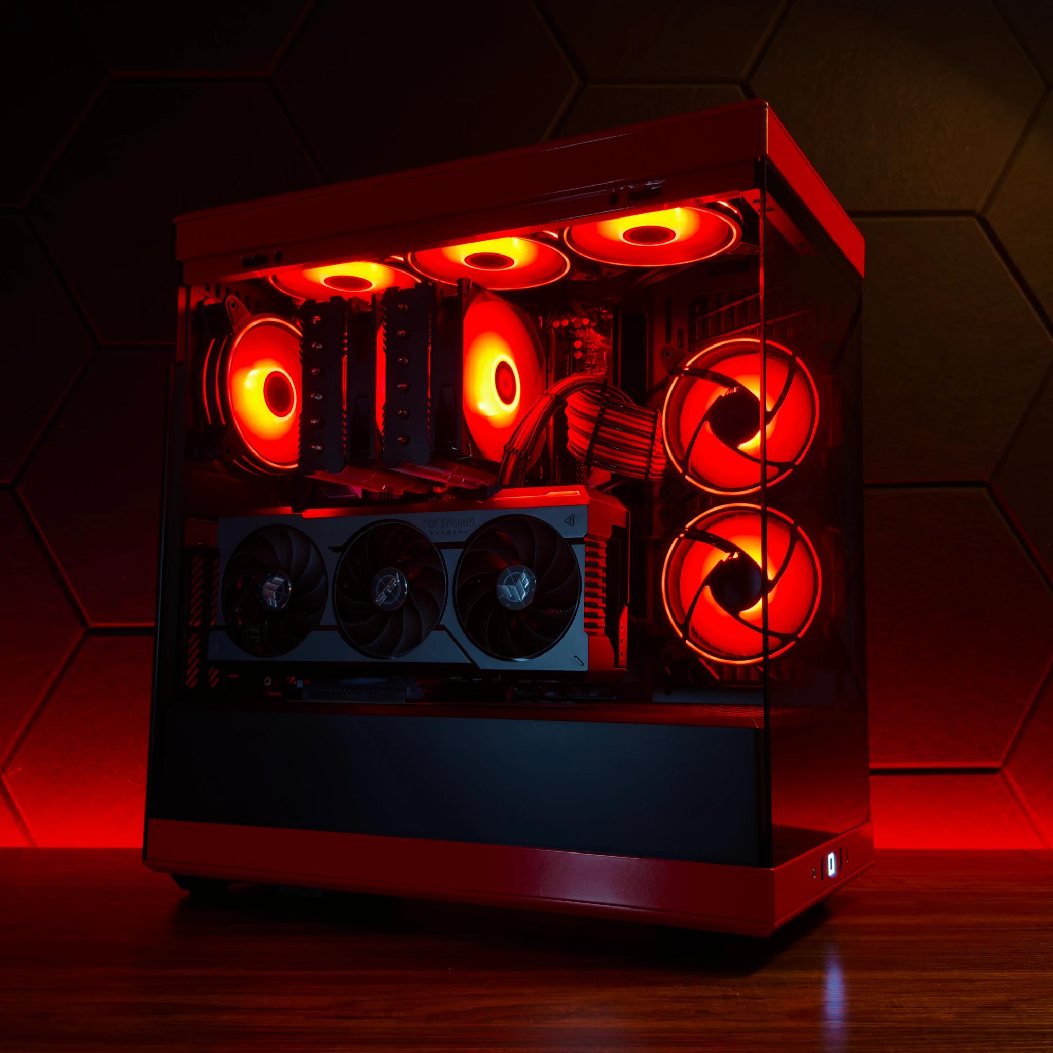 ♦️Onyx Red♦️ RTX 4070 Ti Super / AMD R7 7800X3D / 2TB NVME / 32GB RAM / Air Cooled / Windows 11 Pro