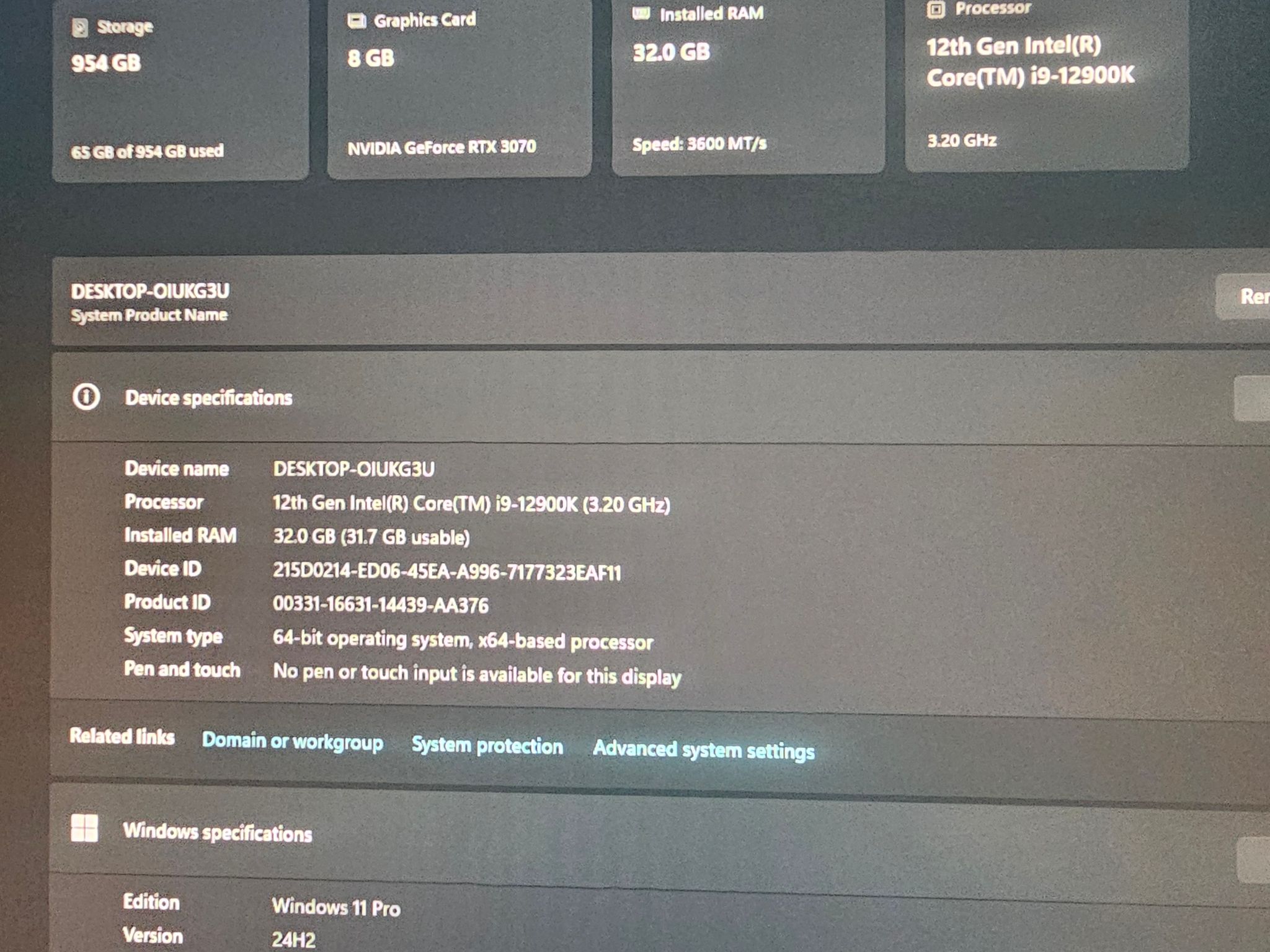 Black gaming pc | i9 12900k | 32gb ram | 1TB ssd | 3070 8gb | windows 11 pro |