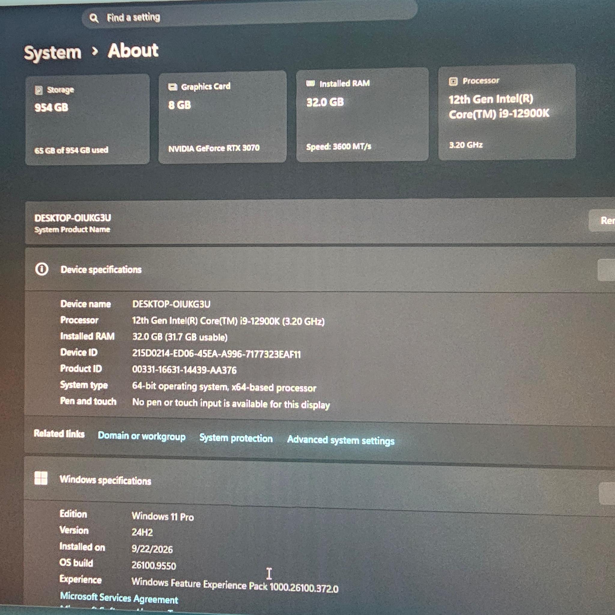 Black gaming pc | i9 12900k | 32gb ram | 1TB ssd | 3070 8gb | windows 11 pro |
