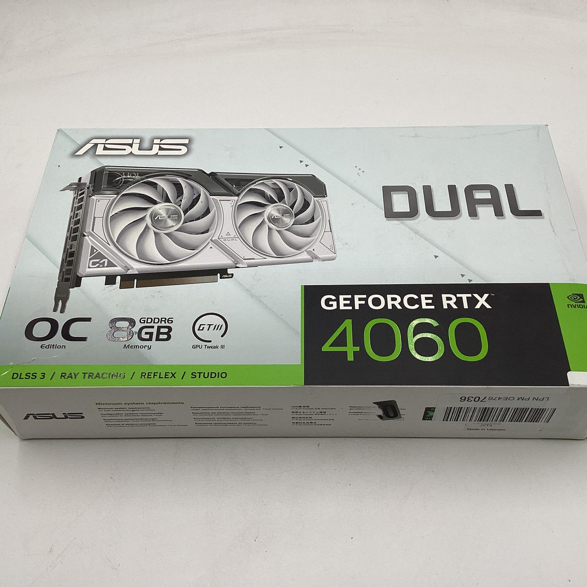 Roll over image to zoom in ASUS Dual GeForce RTX™ 4060 OC White Edition 8GB GDDR6