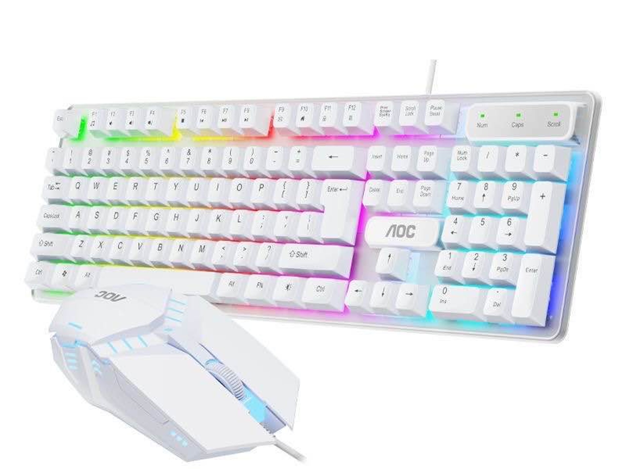AOC KM100 Wired Keyboard & Mouse Set with Floating Keycaps and LED Backlight