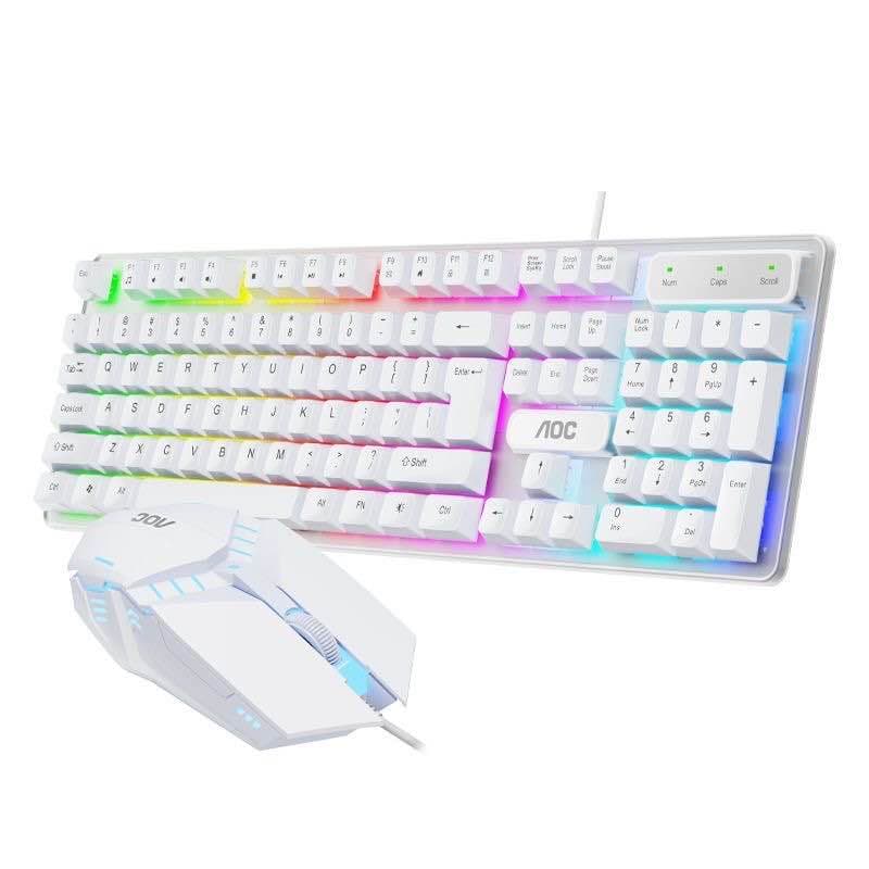 AOC KM100 Wired Keyboard & Mouse Set with Floating Keycaps and LED Backlight
