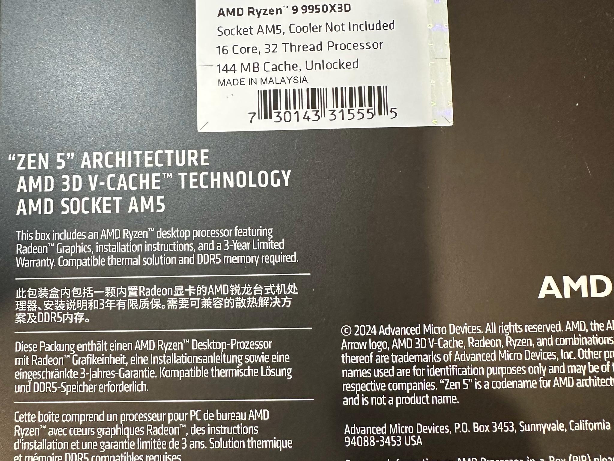 AMD - Ryzen 9 9950X3D