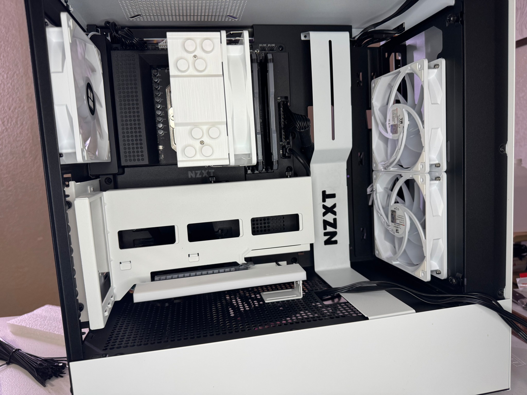 White EZDIY-FAB Vertical GPU Mount
