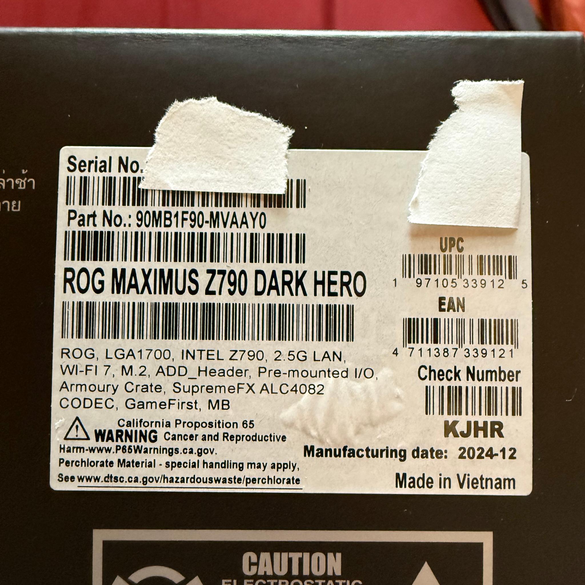NEW!!! Asus ROG MAXIMUS Z790 DARK HERO: READ DESCRIPTION!!! GREAT DEAL!!!