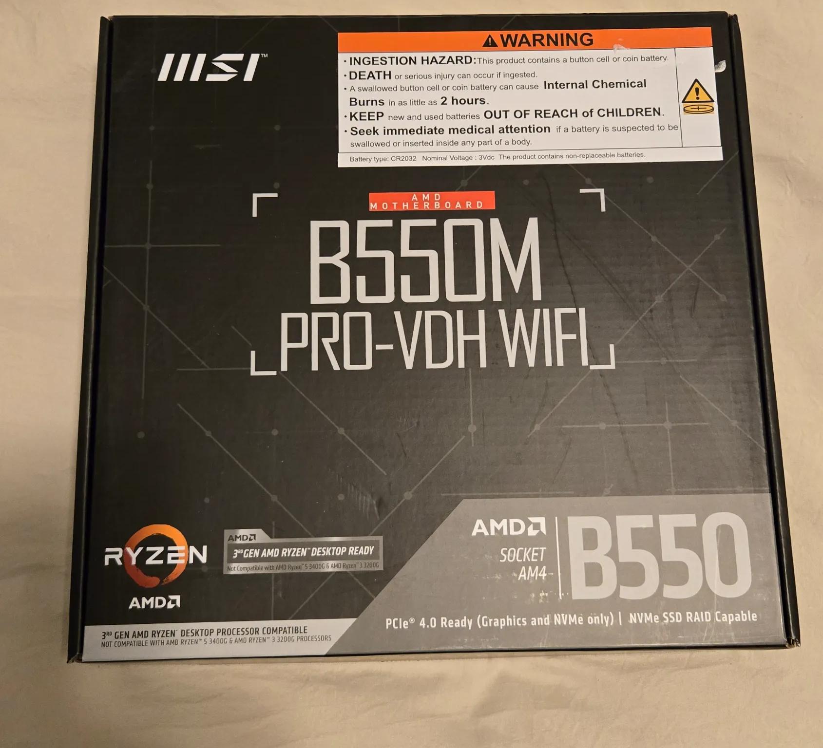 NEW IN BOX MSI B550M || AM4 || m-ATX || PCIE 4.0 || WIFI