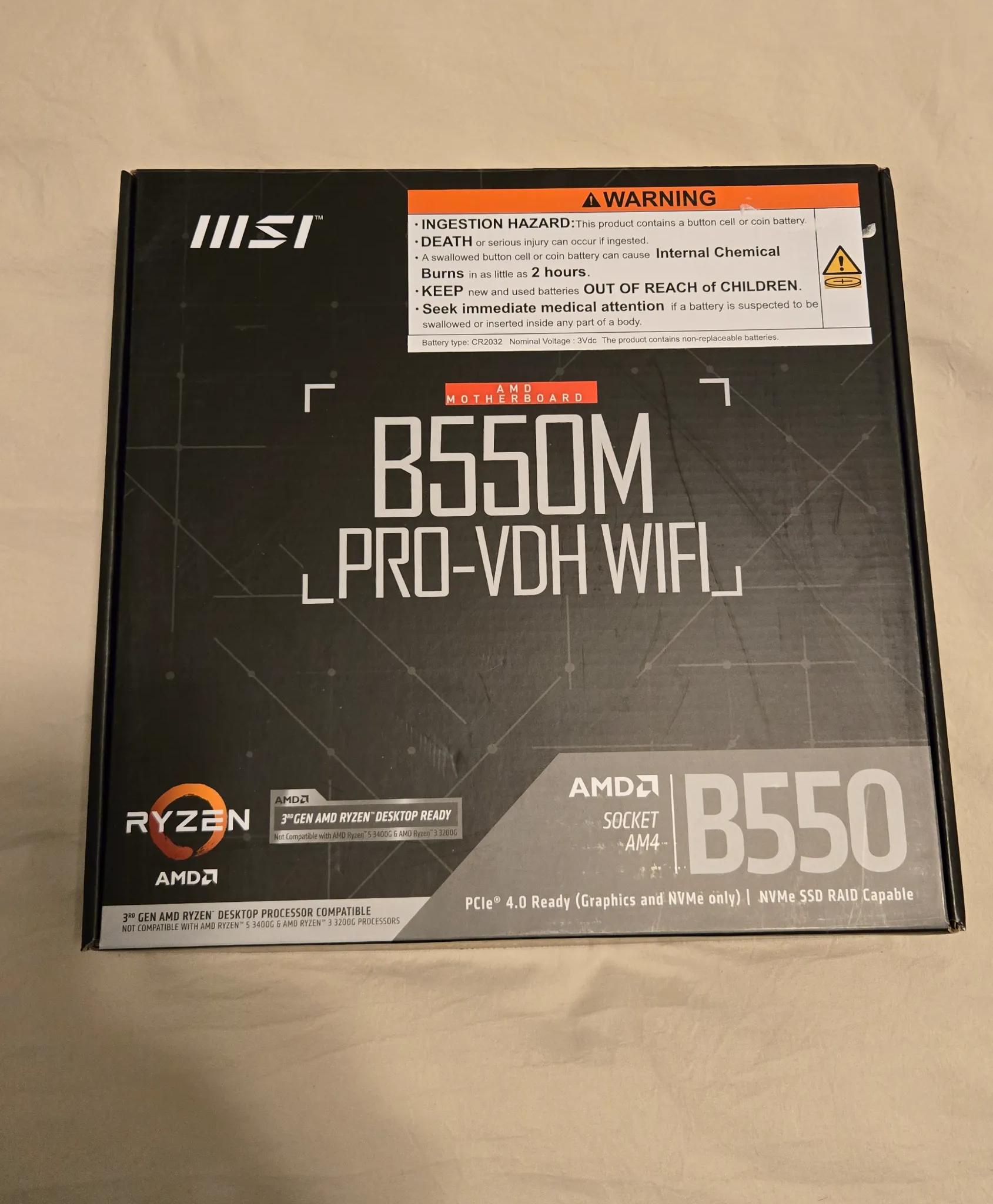 NEW IN BOX MSI B550M || AM4 || m-ATX || PCIE 4.0 || WIFI