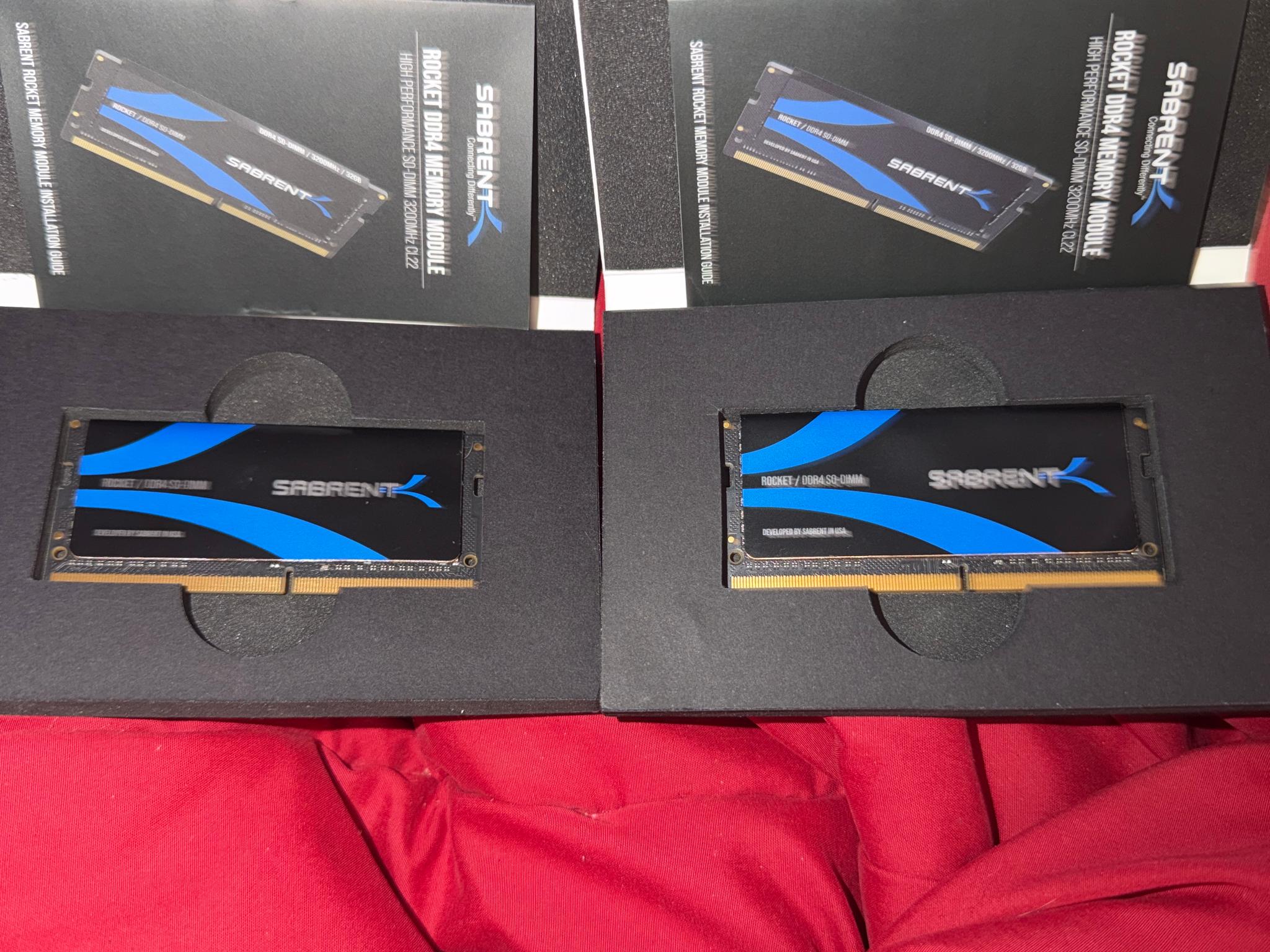 DDR4 32GB 3200 RAM Sabrent Dual Channel Sodimm