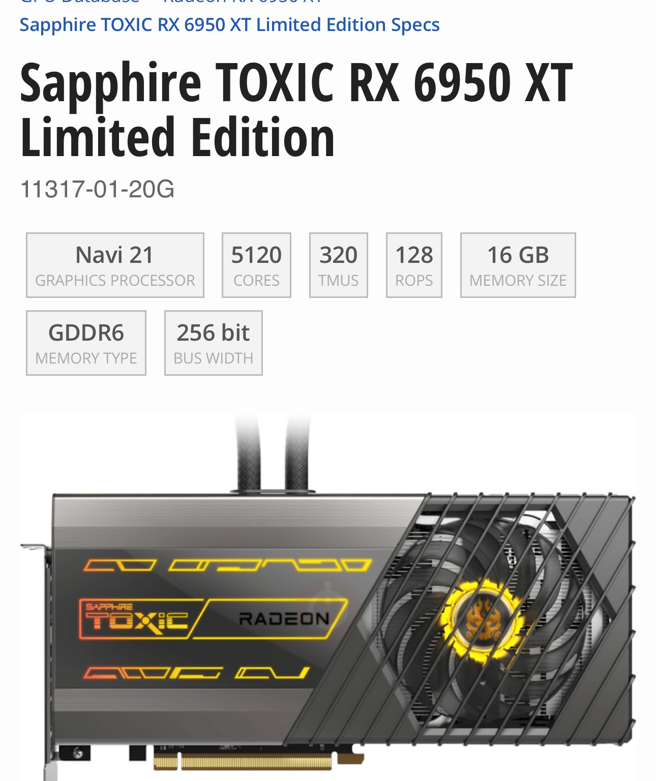 Sapphire TOXIC Limited Edition Radeon RX 6950 XT
