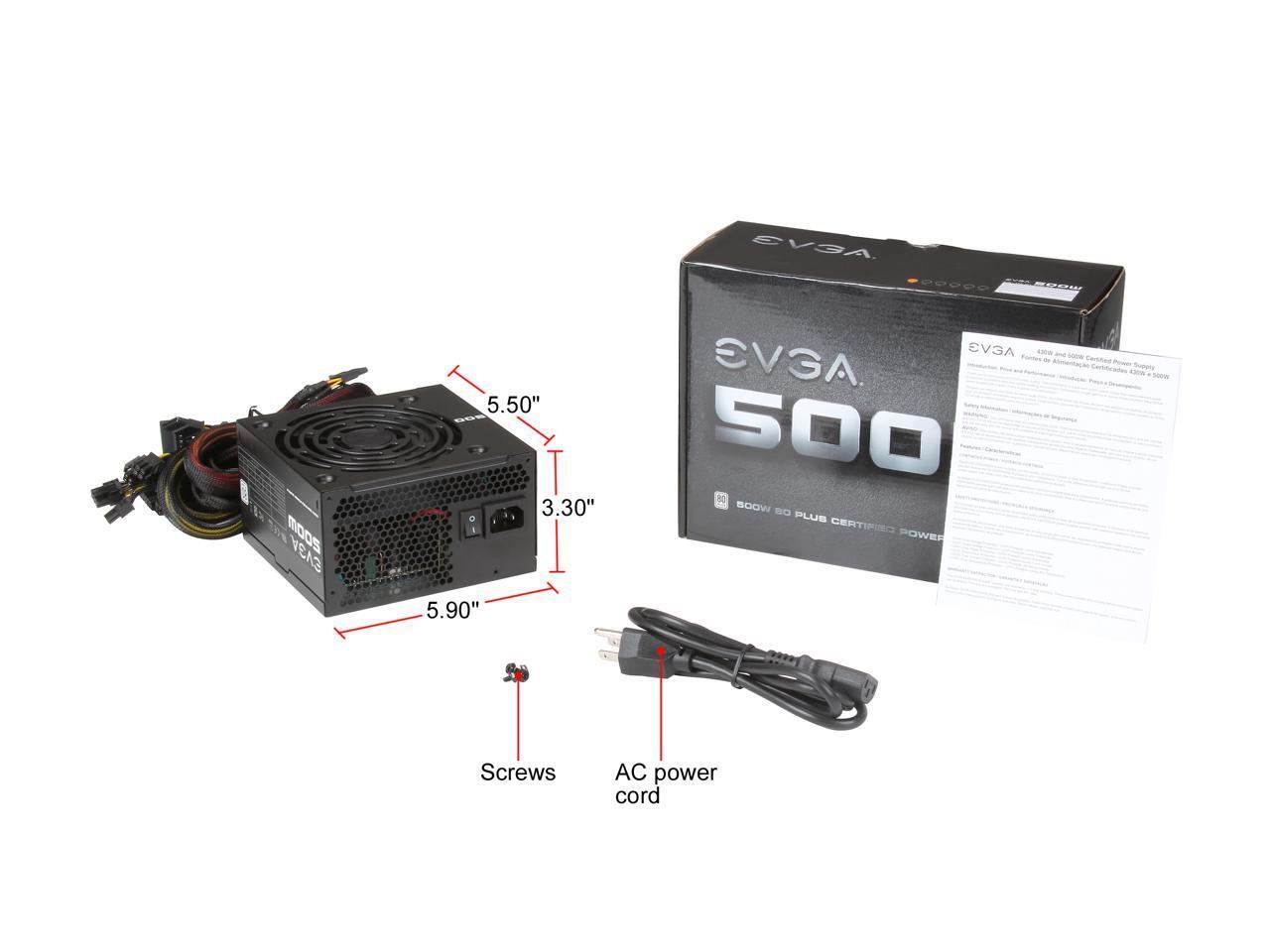 NEW SEALED! EVGA 500W 80 PLUS Power Supply