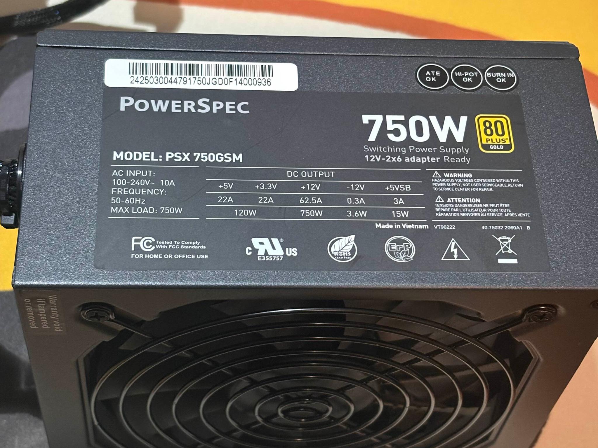 Powerspec 750W Gold Semi-Modular