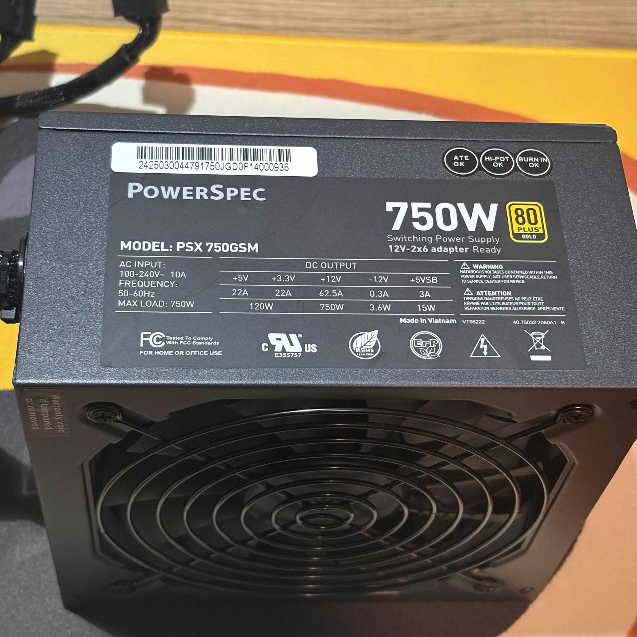 Powerspec 750W Gold Semi-Modular