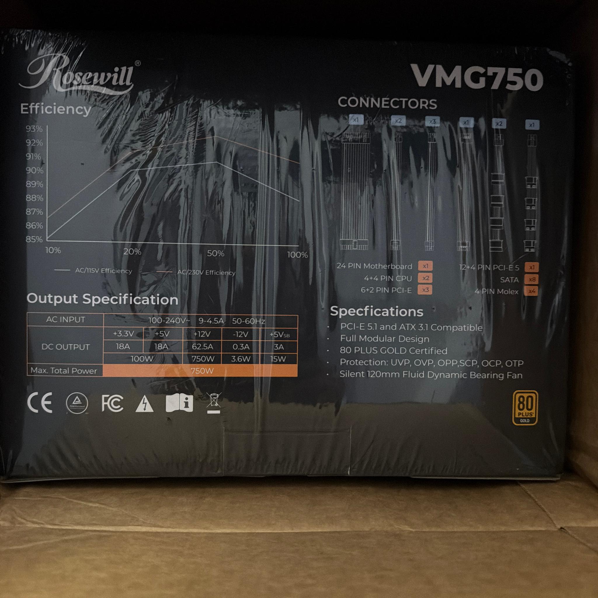 🔥 BRAND NEW SEALED 750W ATX 3.1 PSU – PCIe 5.1 12V-2x6 | 80+ GOLD | READY FOR RTX BUILDS ⚡