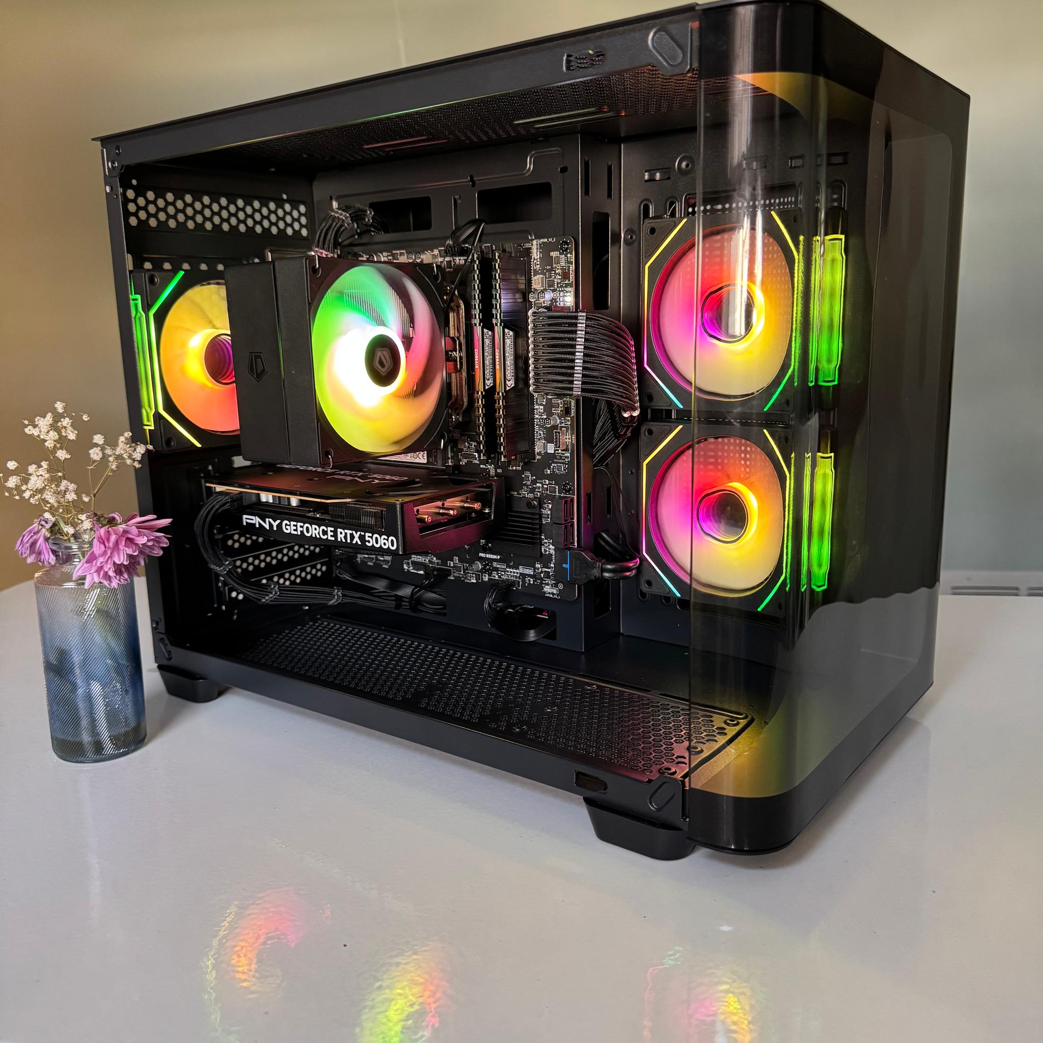 Black Gaming PC - 5060 8GB  - Ryzen 5 5600G  - 16GBs ram - 512GB Nvme