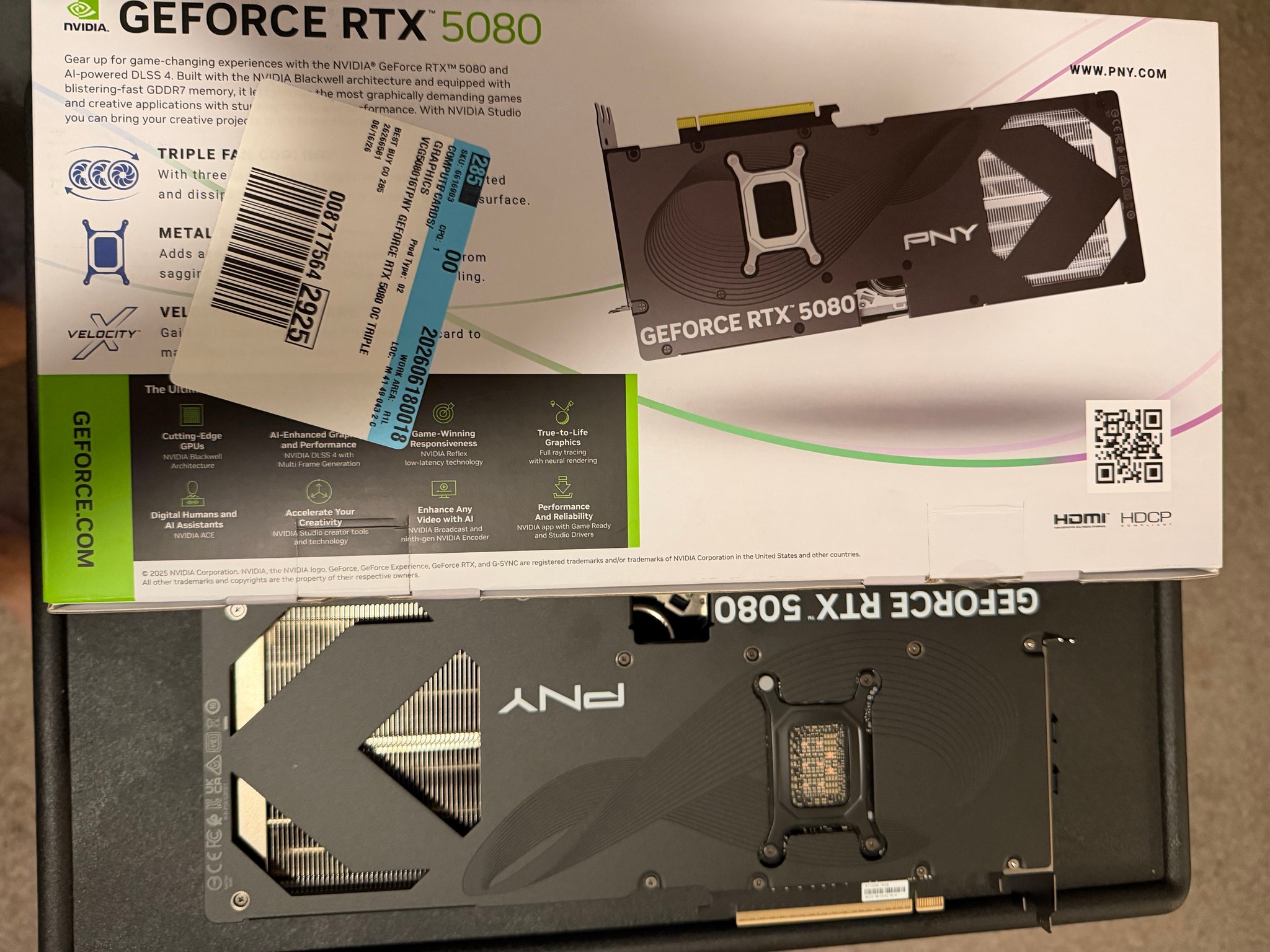 PNY GeForce RTX 5080 Overclocked Triple Fan