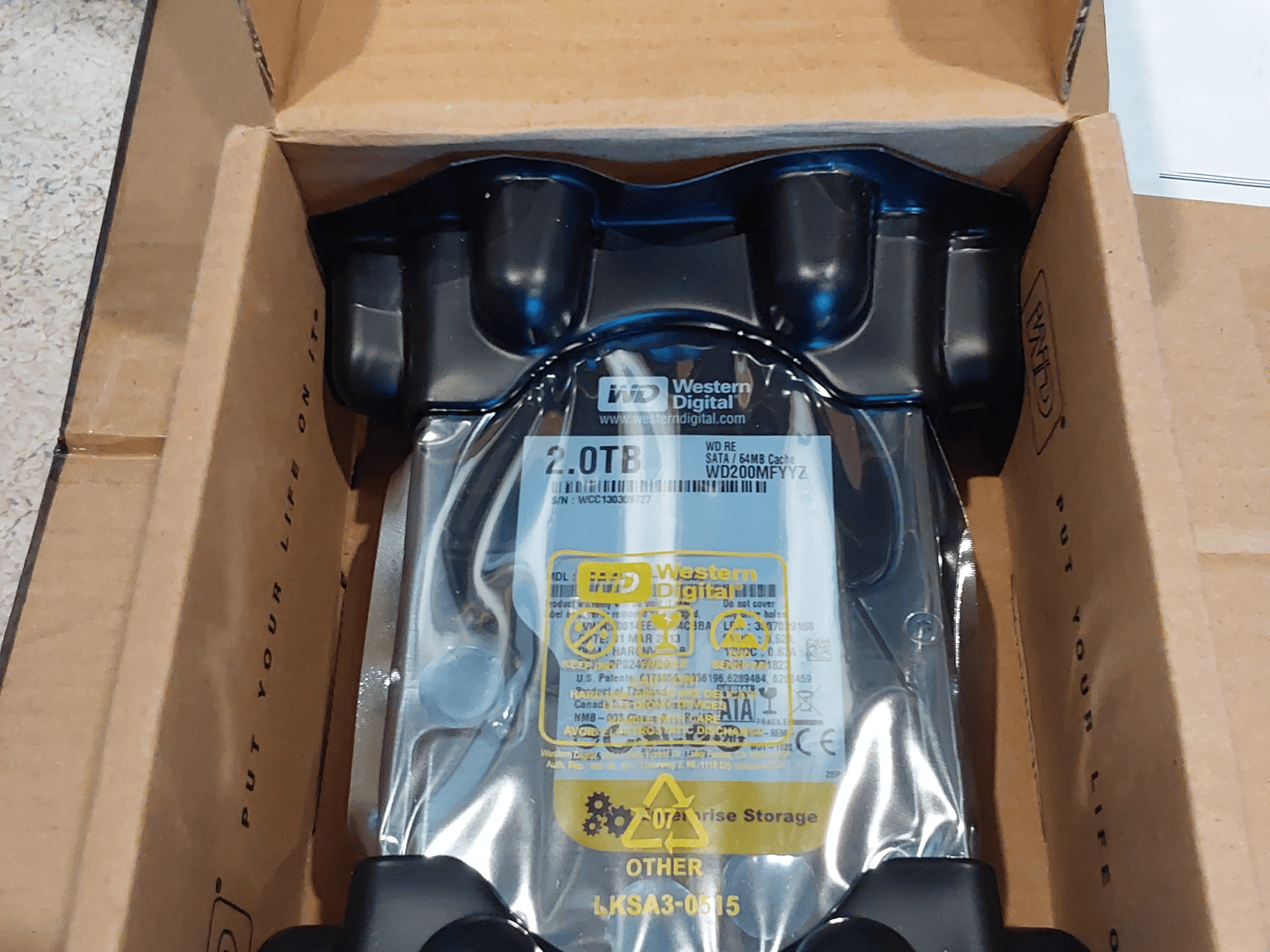 NEW Western Digital RE (Enterprise Storage) 2TB 7200 RPM SATA 6 3.5" Internal Hard Drive-WD200MFYYZ