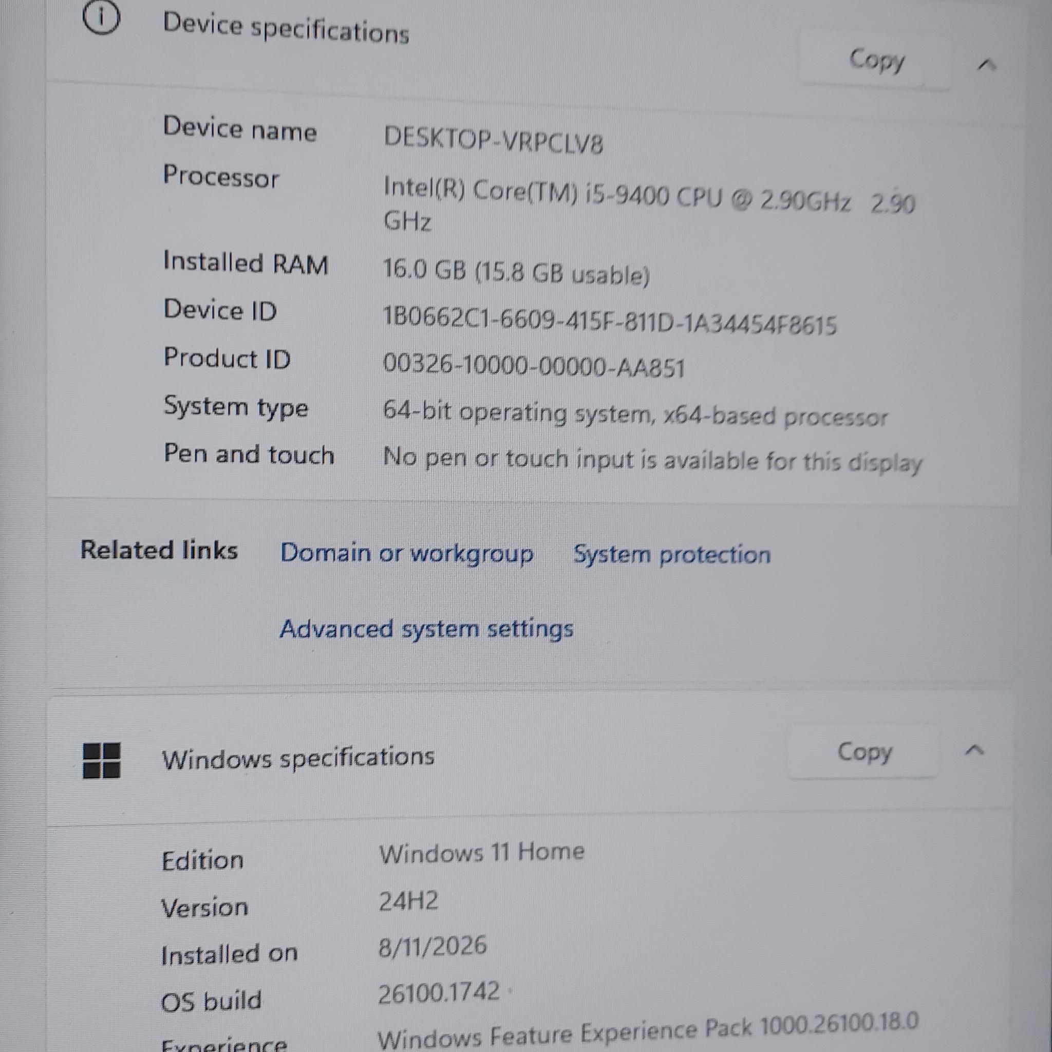 Dell XPS 8930, i5-9400, GTX 1660 6GB, 16GB DDR4, 512GB M.2 SATA, Killer Wireless-AC, Win 11