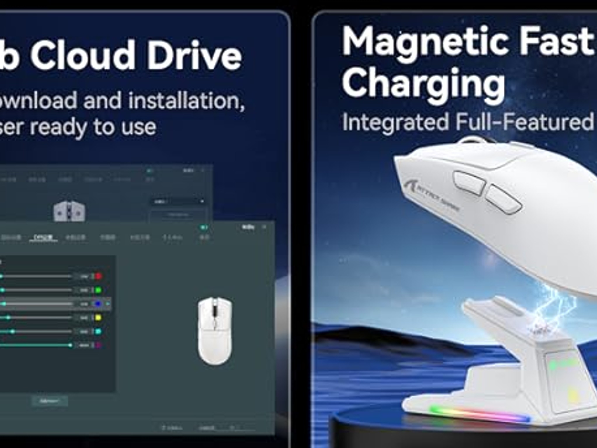 ATTACK SHARK X1 Wireless Gaming Mouse with RGB Charging Dock