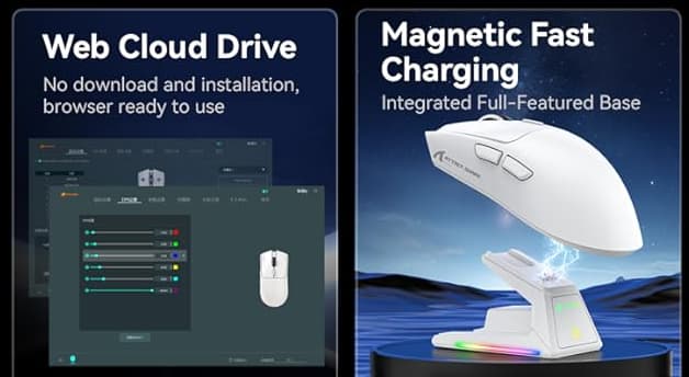 ATTACK SHARK X1 Wireless Gaming Mouse with RGB Charging Dock