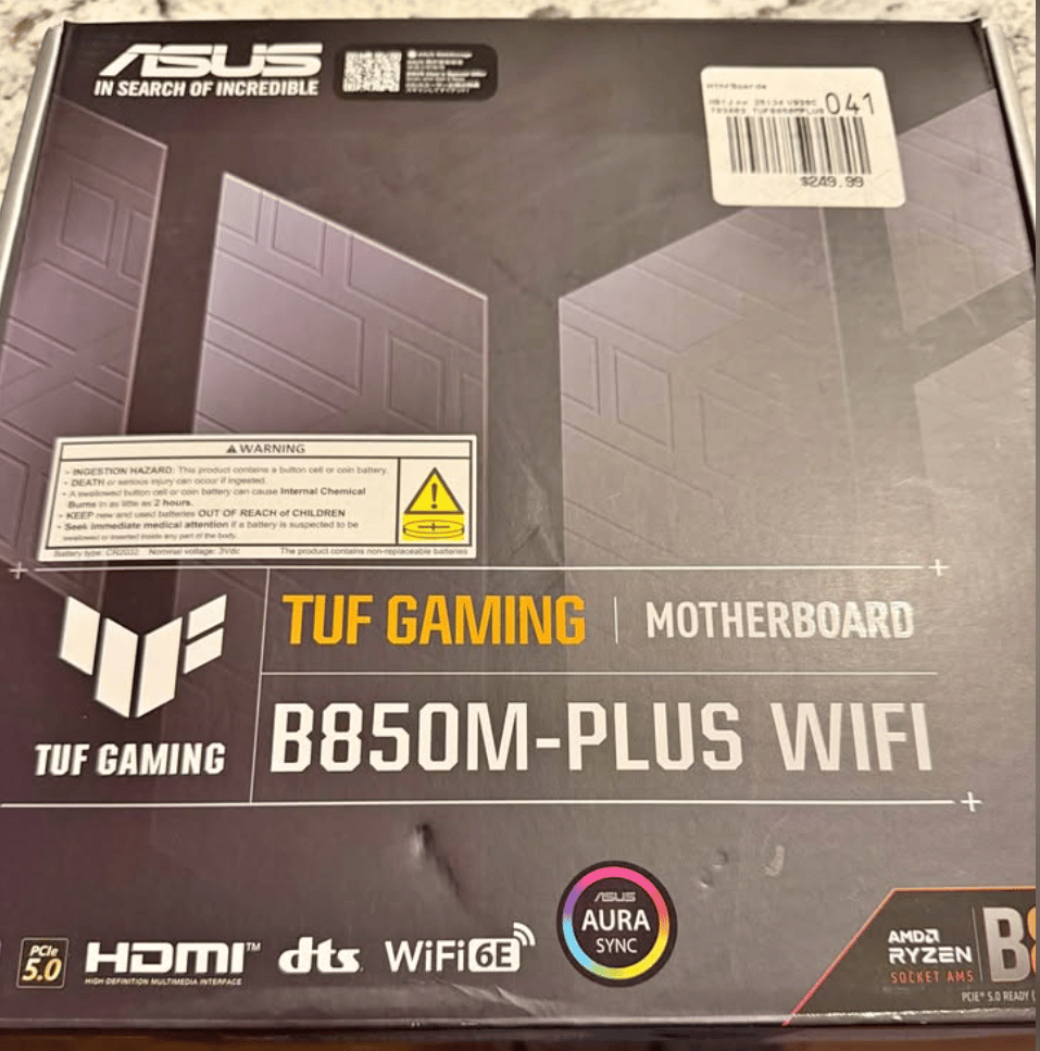 ASUS TUF Gaming B850M-PLUS WiFi – AM5 mATX Motherboard
