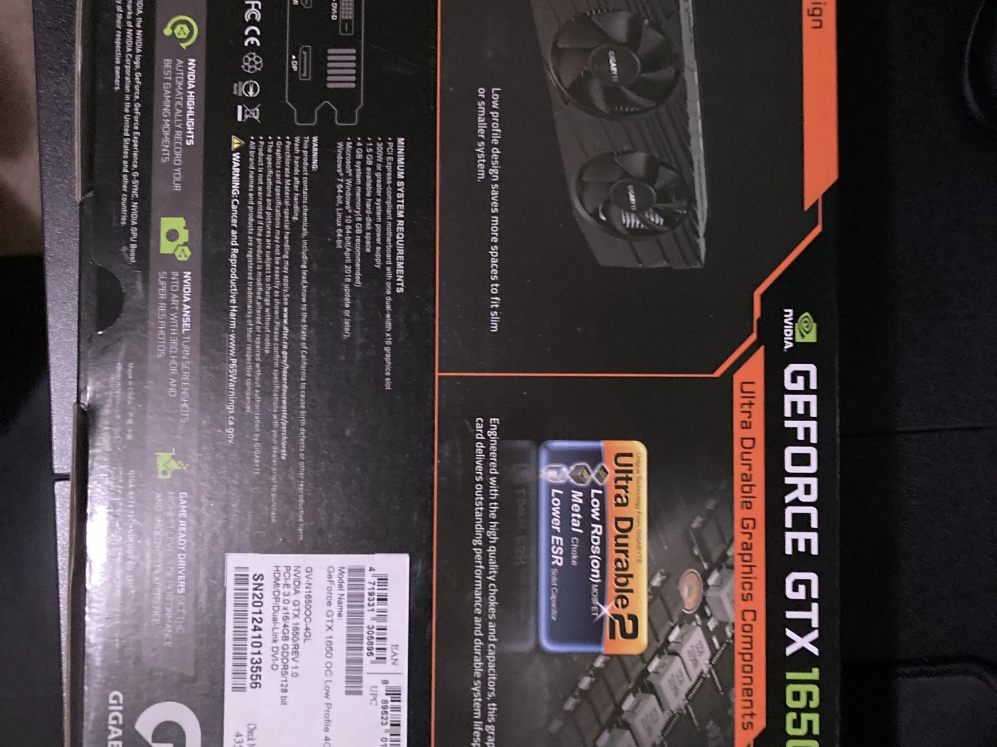 Fantastic Condition Low-Profile Geforce GTX 1650! Like New!