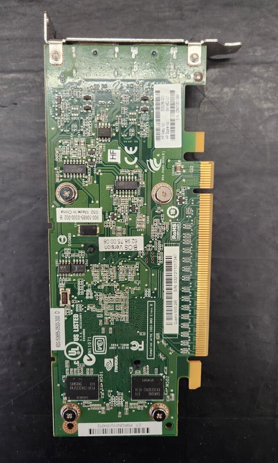 Quadro NVS 295 256MB PCI-E X16 Low Profile Video Graphics Card - DisplayPort
