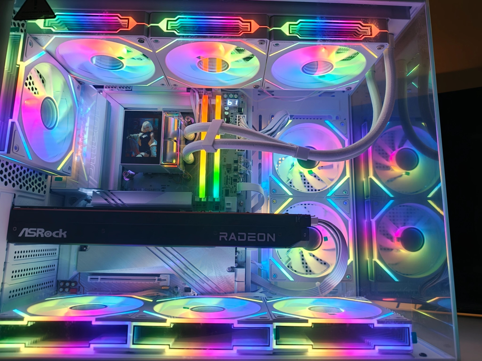 4k Gaming/Productivity Gaming PC! 7900XTX/9070XT, Intel 265K,10X Infinity Mirror Fans+Screen!