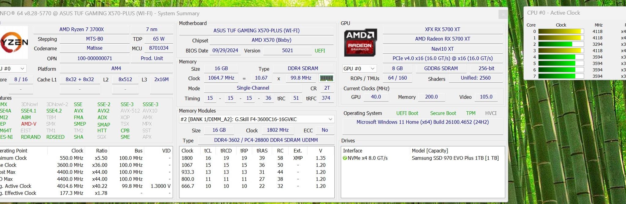 Ryzen 3700X 16GB DDR4 Radeon XFX RX 5700 XT