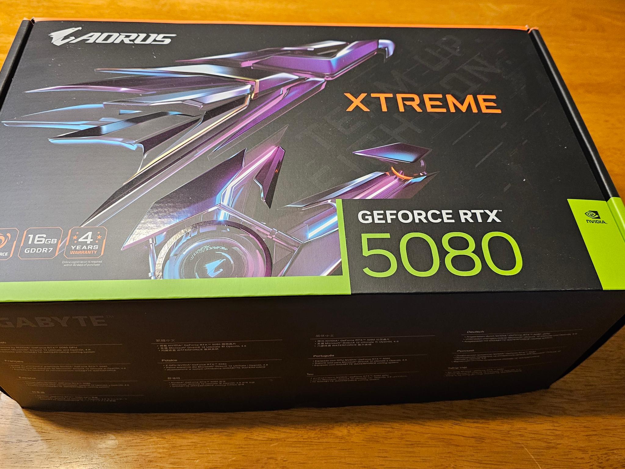 RTX 5080 Aorus XTREME Waterforce 16GB GDDR7 New open box with warranty