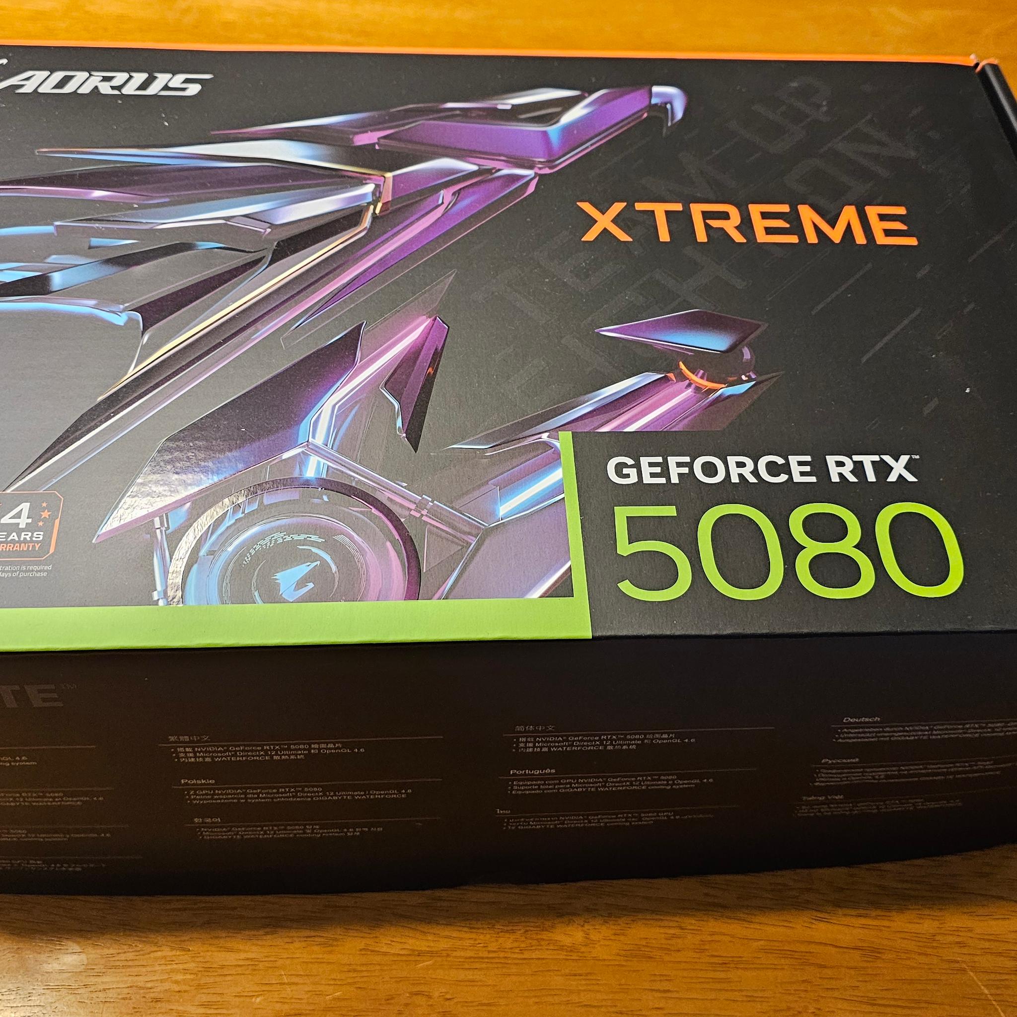 RTX 5080 Aorus XTREME Waterforce 16GB GDDR7 New open box with warranty