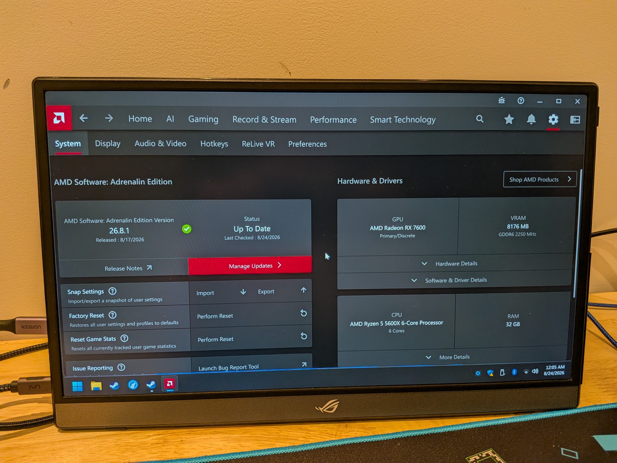 1080p Office Sleeper - RX 7600, Ryzen 5 5600X, 32GB RAM, 1TB NVMe SSD
