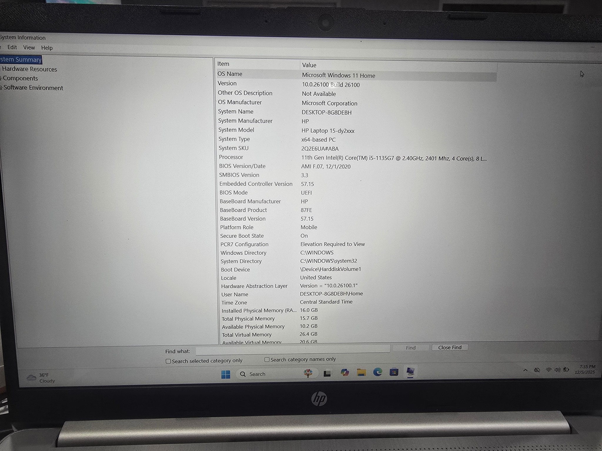 HP Laptop 15-Dy2056ms 16GB ram 500GB nvme