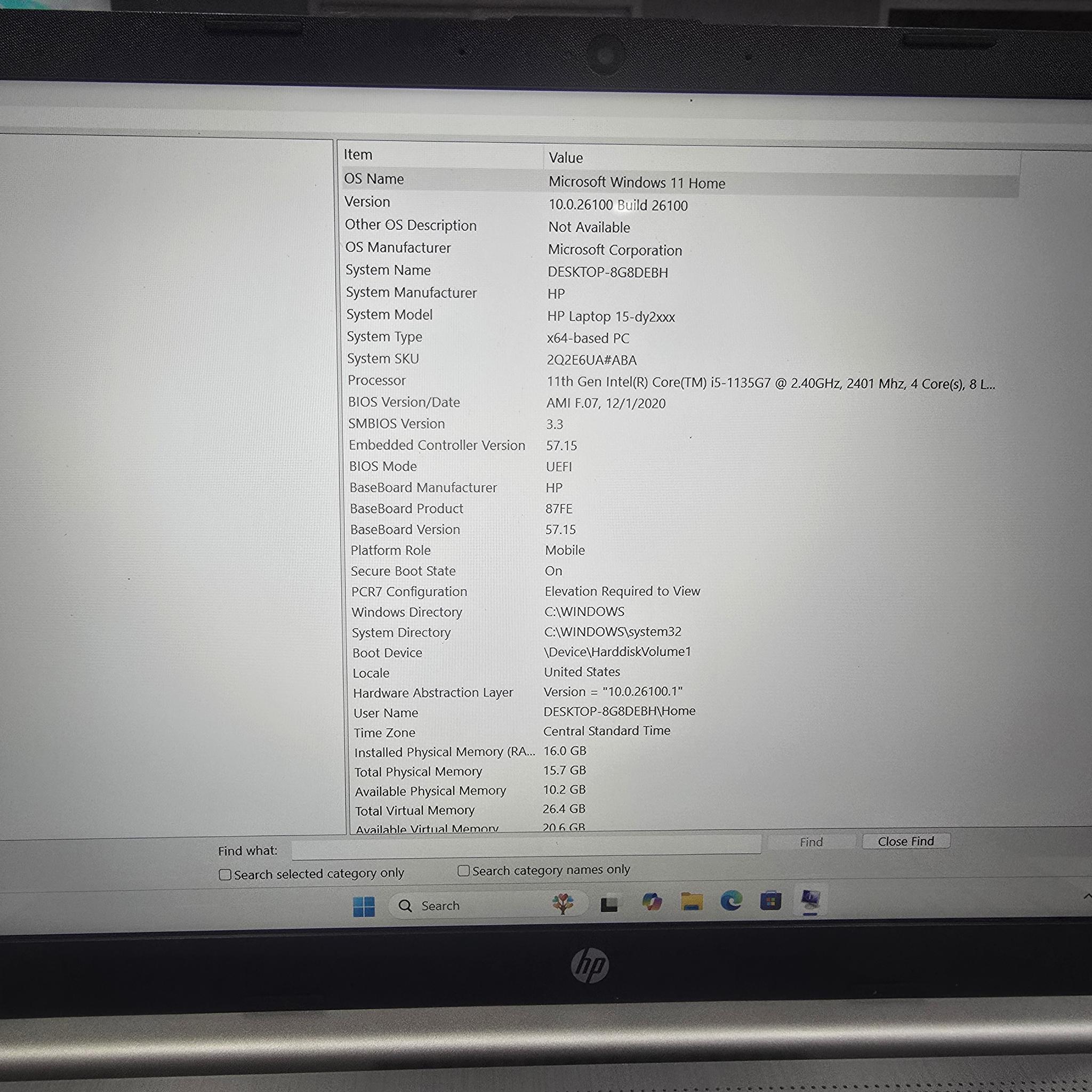 HP Laptop 15-Dy2056ms 16GB ram 500GB nvme