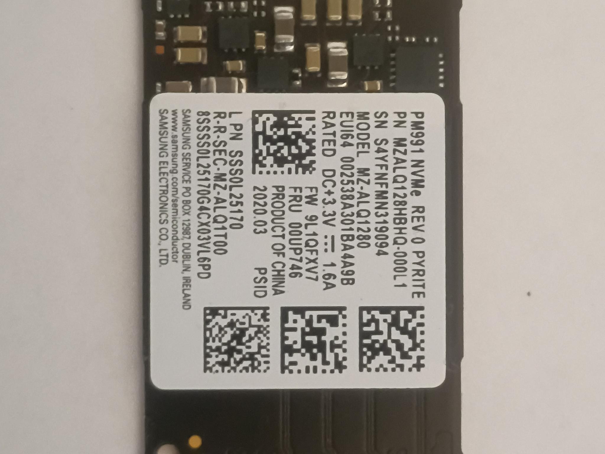 Samsung MZ-ALQ1280 128GB M.2 2242 NVMe SSD