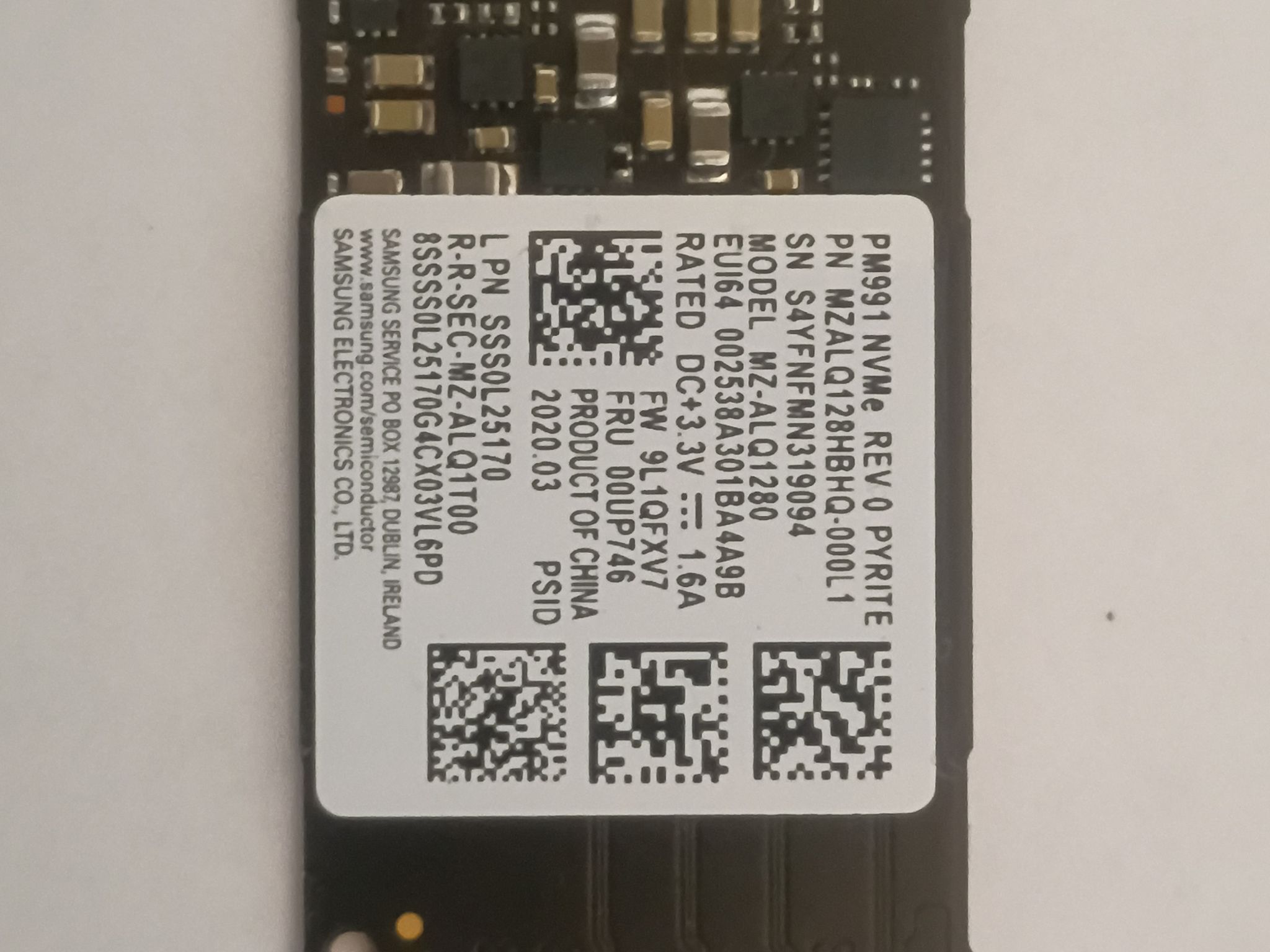 Samsung MZ-ALQ1280 128GB M.2 2242 NVMe SSD
